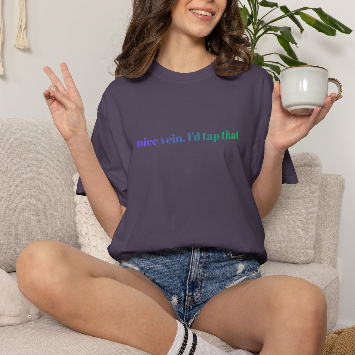 Nice Vein I'd Tap That Shirt, Funny Nurse Shirt, Phlebotomist Gift, IV Nurse Tee, Comfort Colors Medical Humor T-Shirt