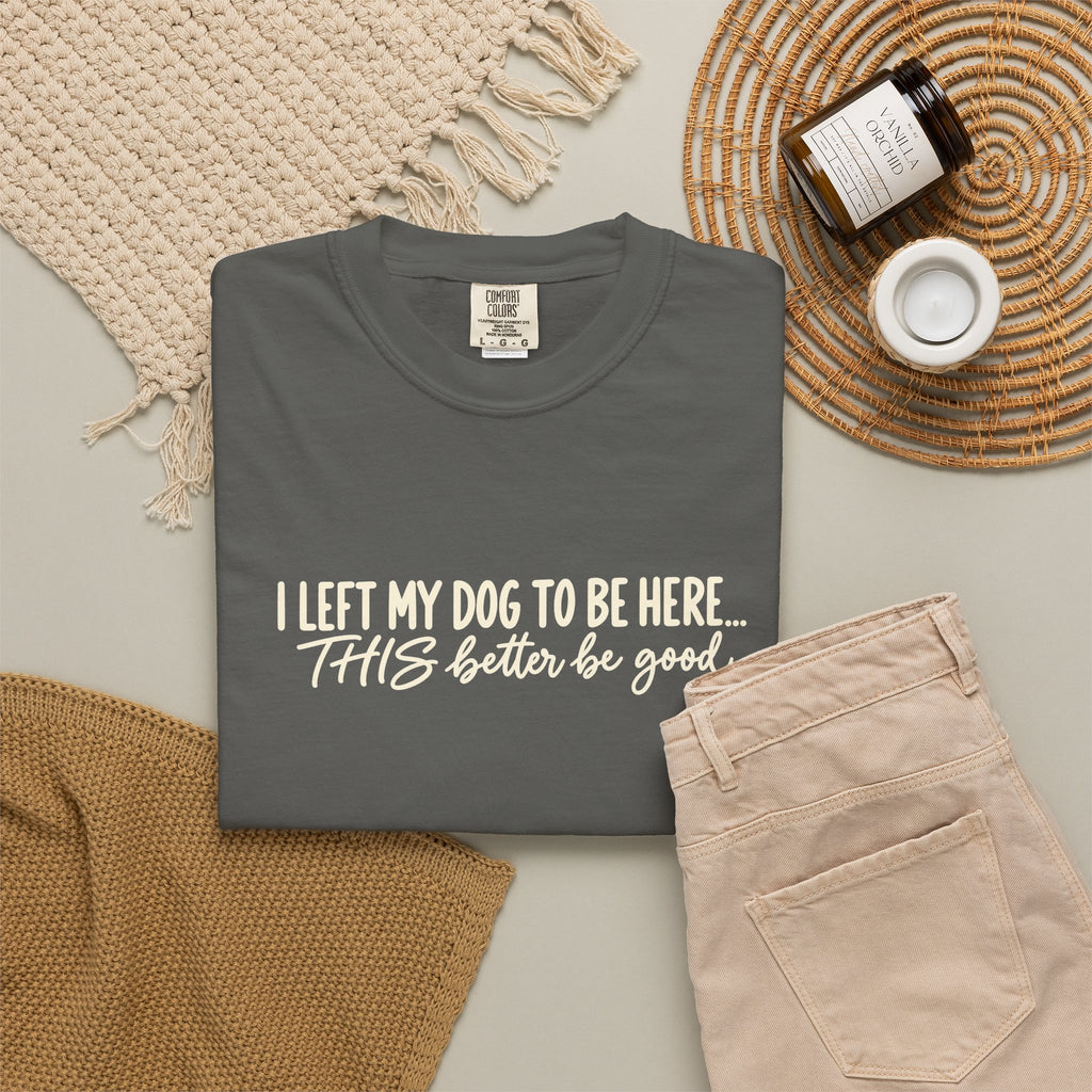 I Left My Dog To Be Here T shirt | Funny Dog Lover Tee