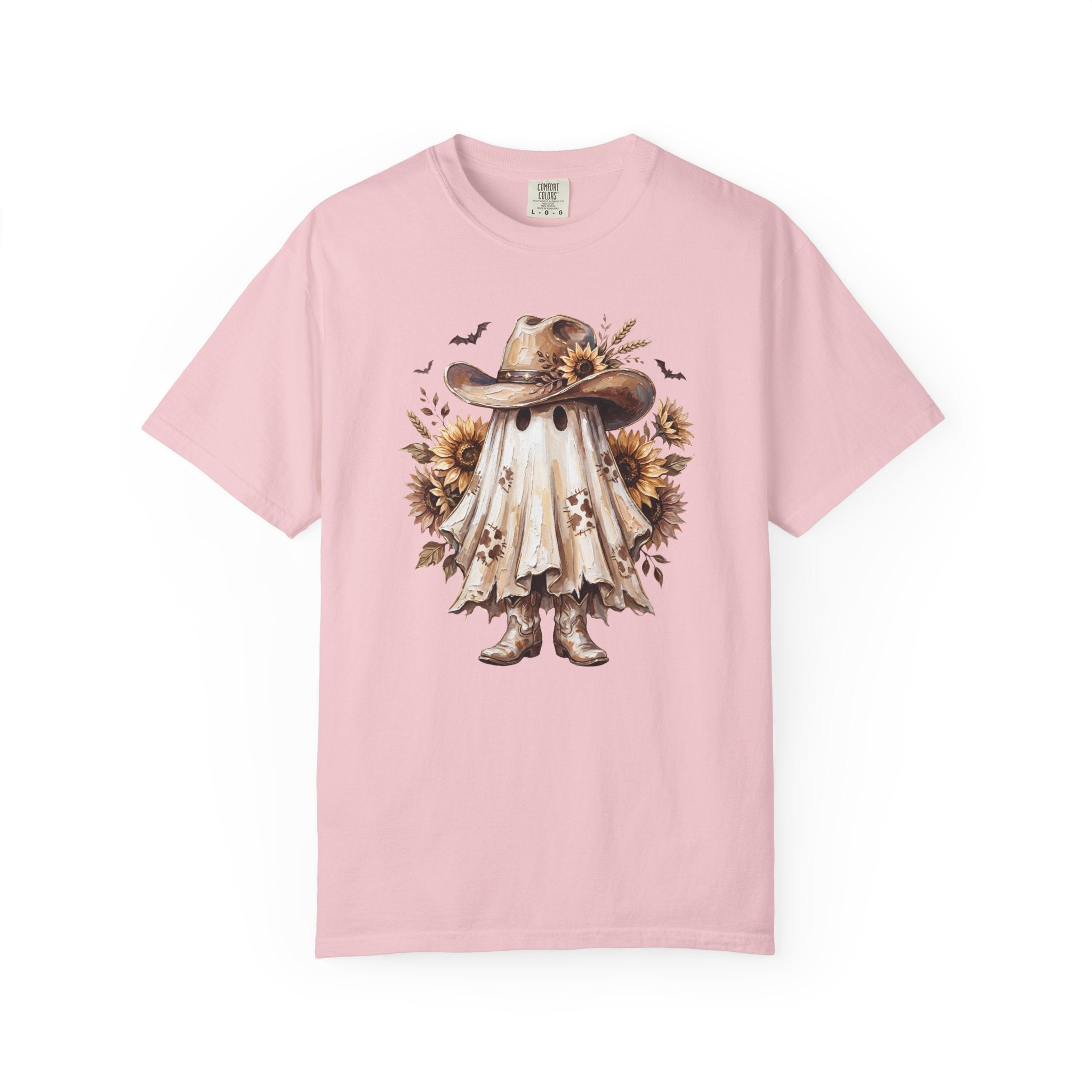 Ghost Cowboy T Shirt Cute Sunflower Halloween Tee