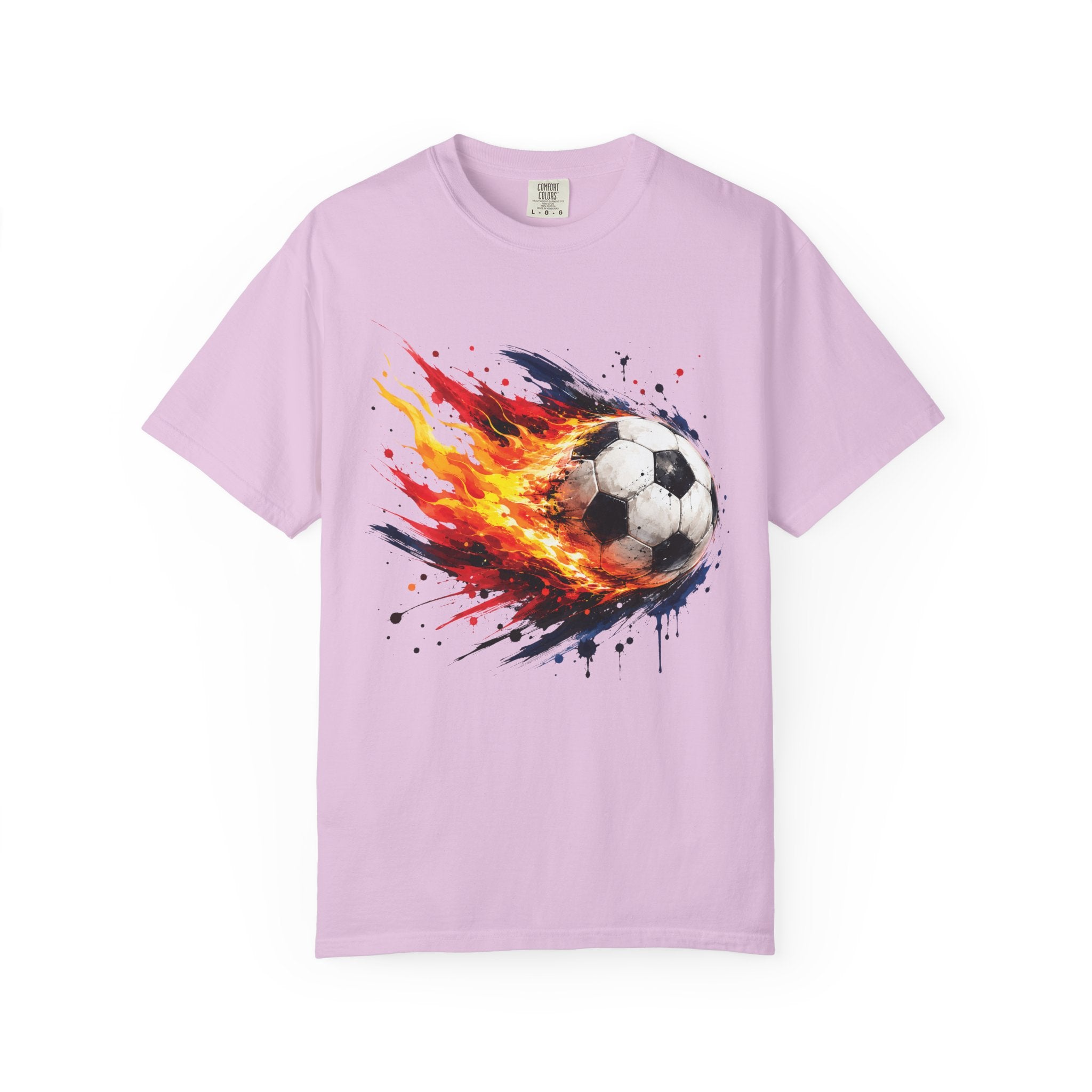 Flaming Soccer Ball T Shirt Fireball Football Graphic Tee