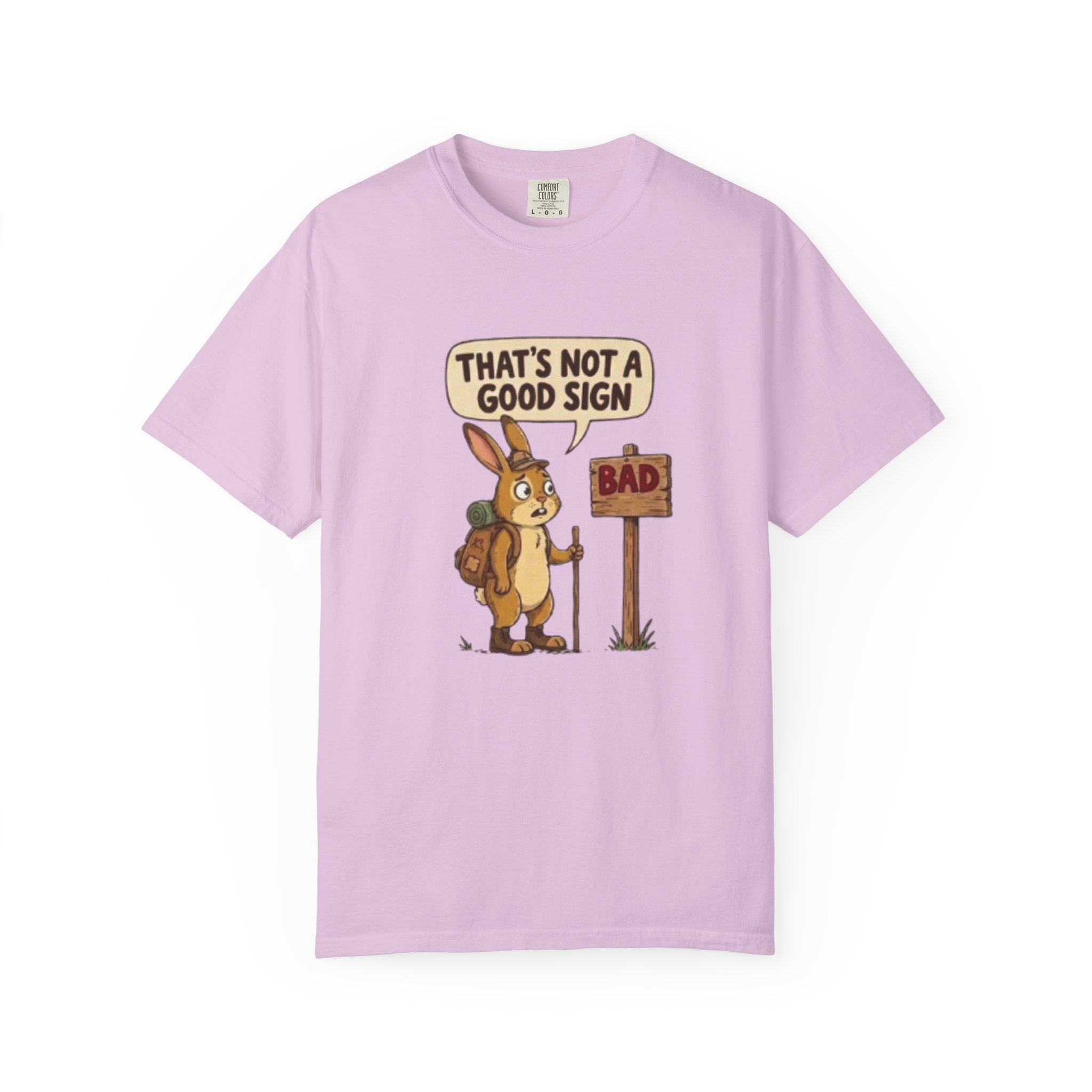 Funny Rabbit T Shirt That’s Not a Good Sign Hiking Bunny Graphic Tee