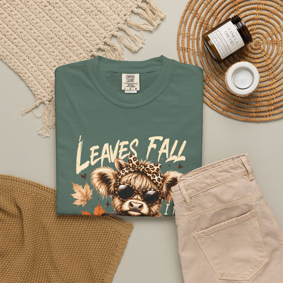 Fall Cow Graphic Tee Shirt Leaves Fall I Dont Cozy Autumn Tee