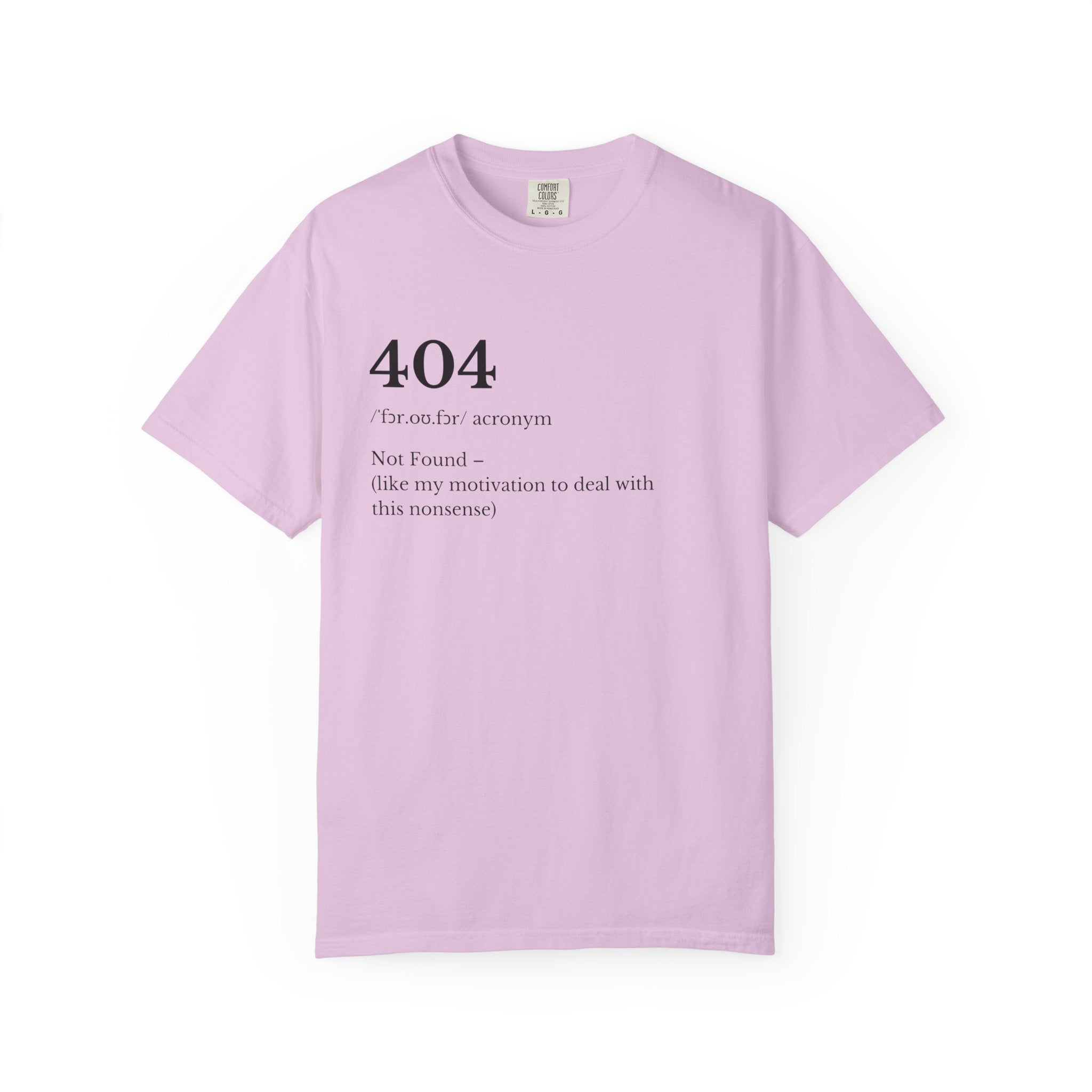 404 Not Found Definition Tee Minimalist Tech Humor T Shirt