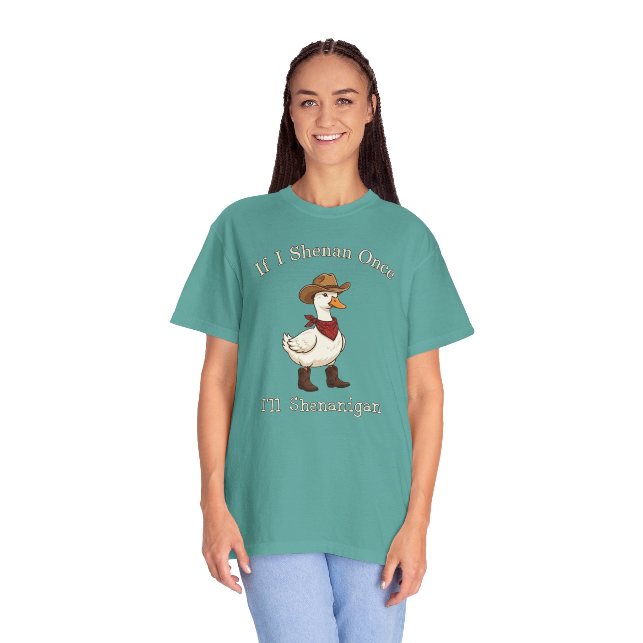 If I Shenan Once I ll Shenanigan T Shirt Funny Cowboy Duck Graphic Tee