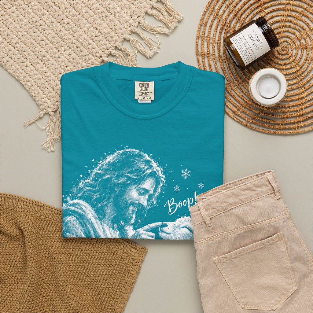 Jesus Boop Shirt, Jesus and Lamb Christian T-Shirt, Cute Faith Based Tee, Funny Jesus Shirt, Religious Gift for Women, Christian Graphic Tee