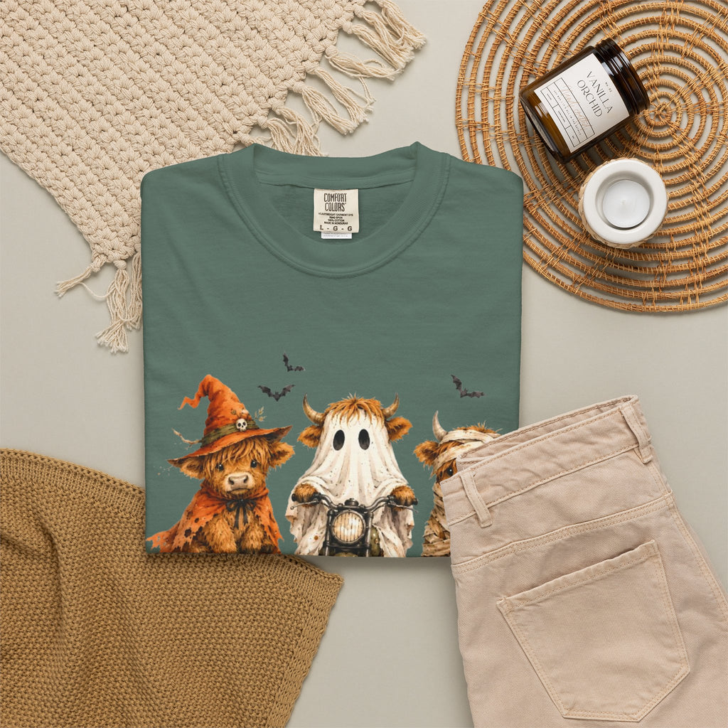 Halloween Pumpkin Cat Ghost T Shirt Cute Spooky Trio Tee