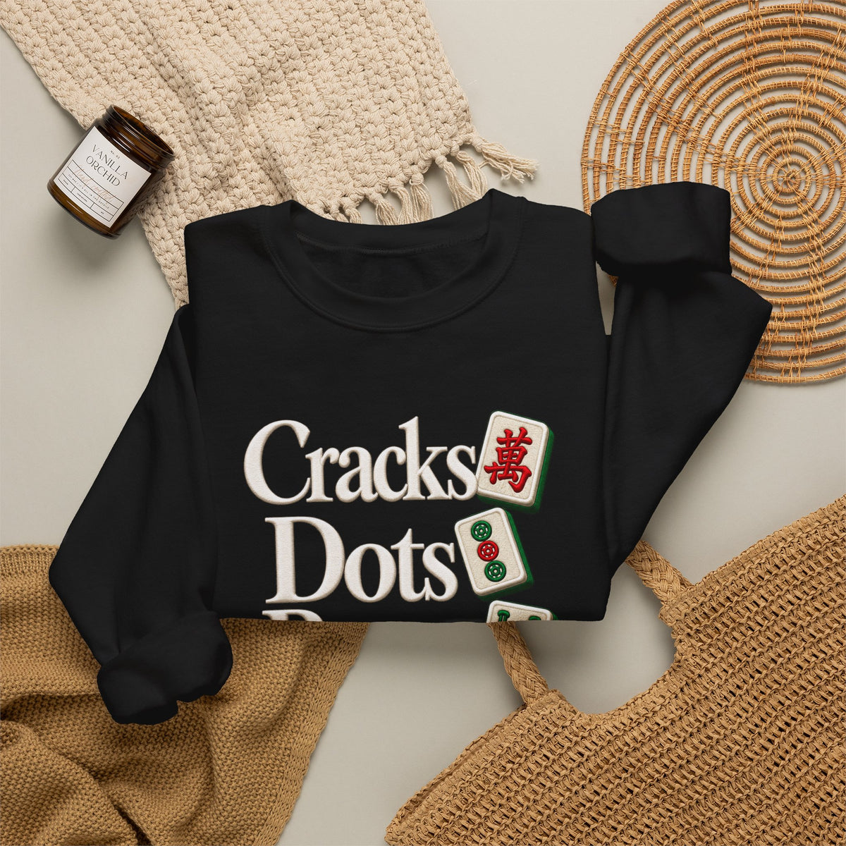 Cracks Dots Bams Mahjong Sweatshirt, Funny Mahjong Shirt, Mahjong Lover Gift, Mahjong Game Night Crewneck, Mahjong Club Apparel