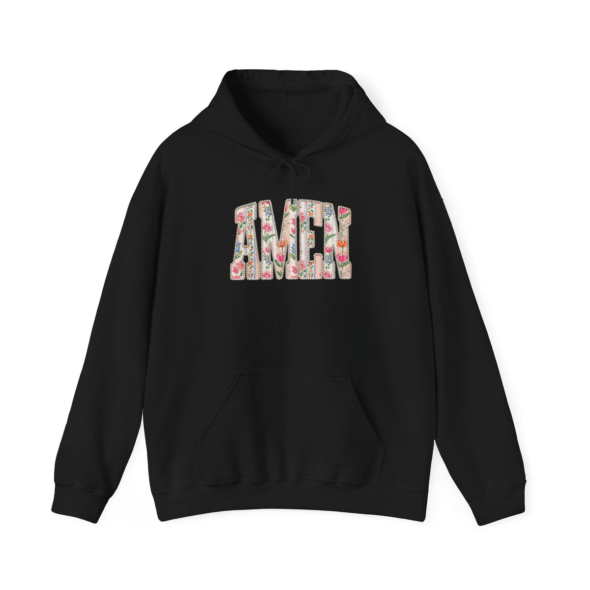 Floral AMEN Hoodie, Christian Faith Sweatshirt, Colorful Floral Religious Hoodie, Inspirational Christian Gift for Women