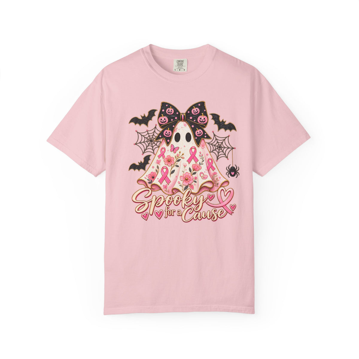 Pink Ribbon Ghost T shirt | Halloween Breast Cancer Awareness