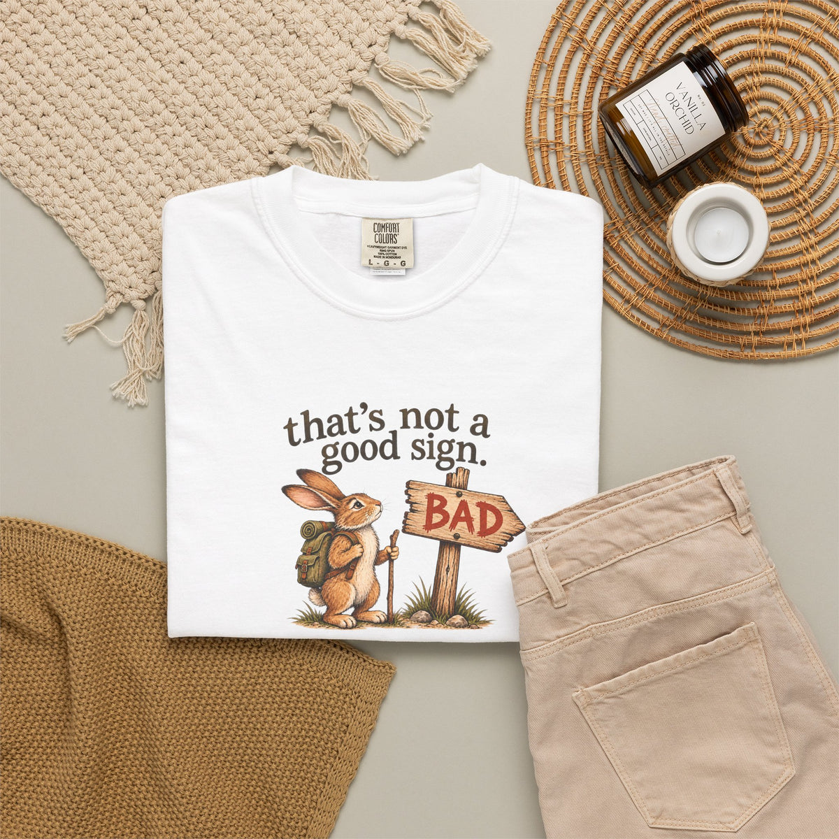 Thats Not a Good Sign bunny hikers mugshot Tee Shirt Funny hiking rabbit tee