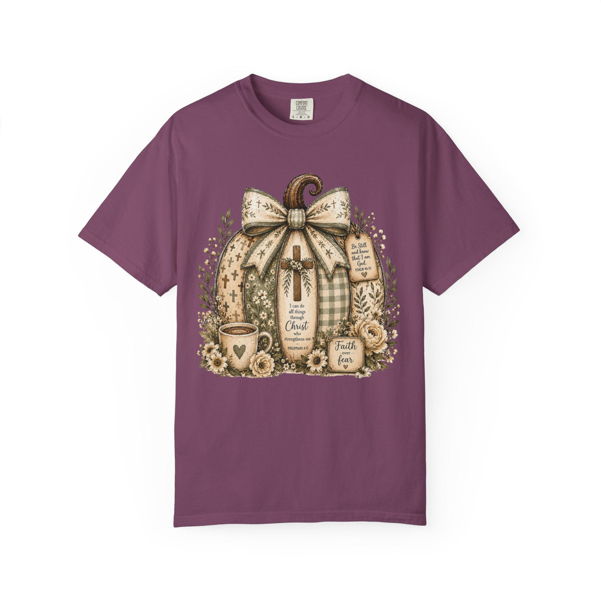 Pumpkin Blessings Tee Rustic Autumn Pumpkin with Grateful Heart Design