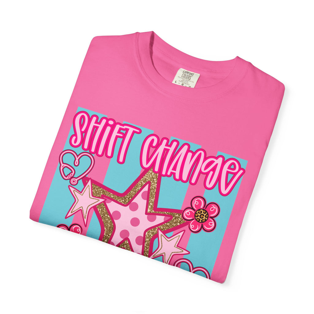 Shift Change Hallelujah T Shirt Cute Pink Star Nurse Worker Tee