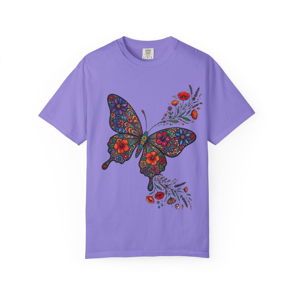 Floral Mosaic Butterfly T Shirt
