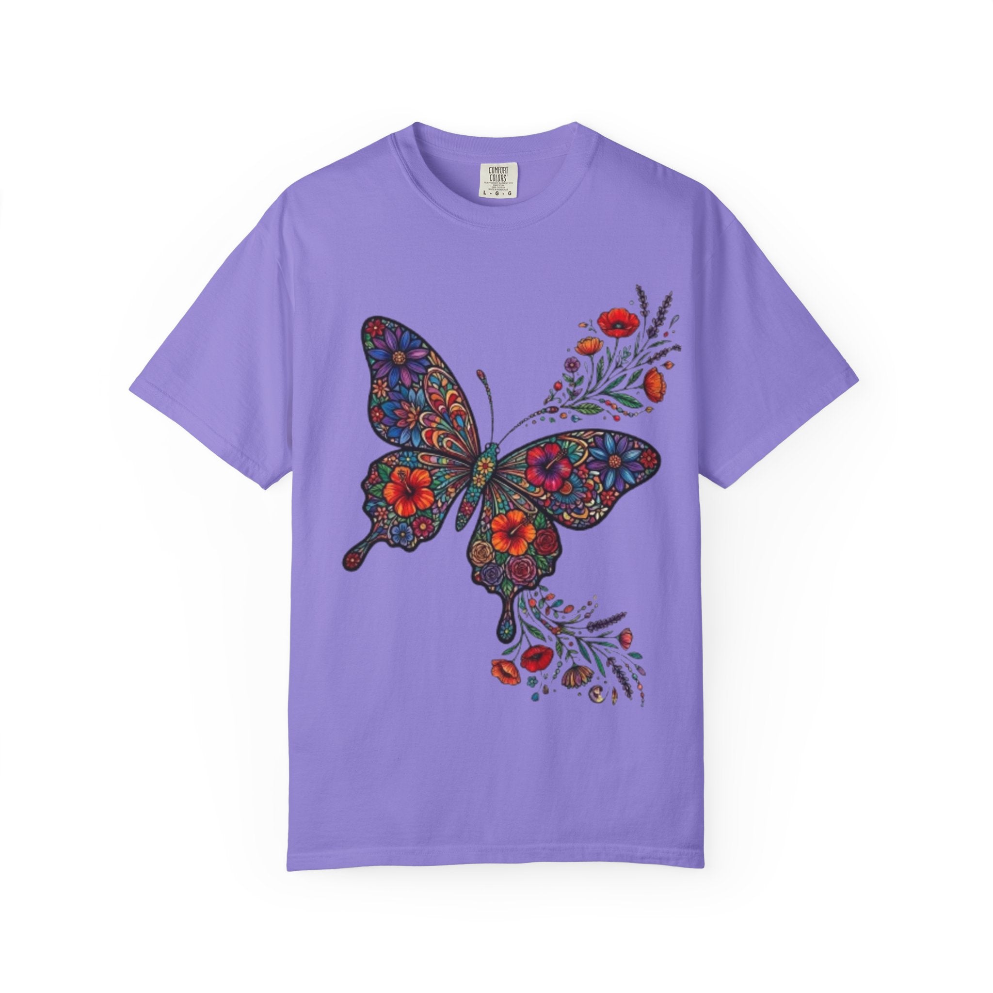 Floral Mosaic Butterfly T Shirt