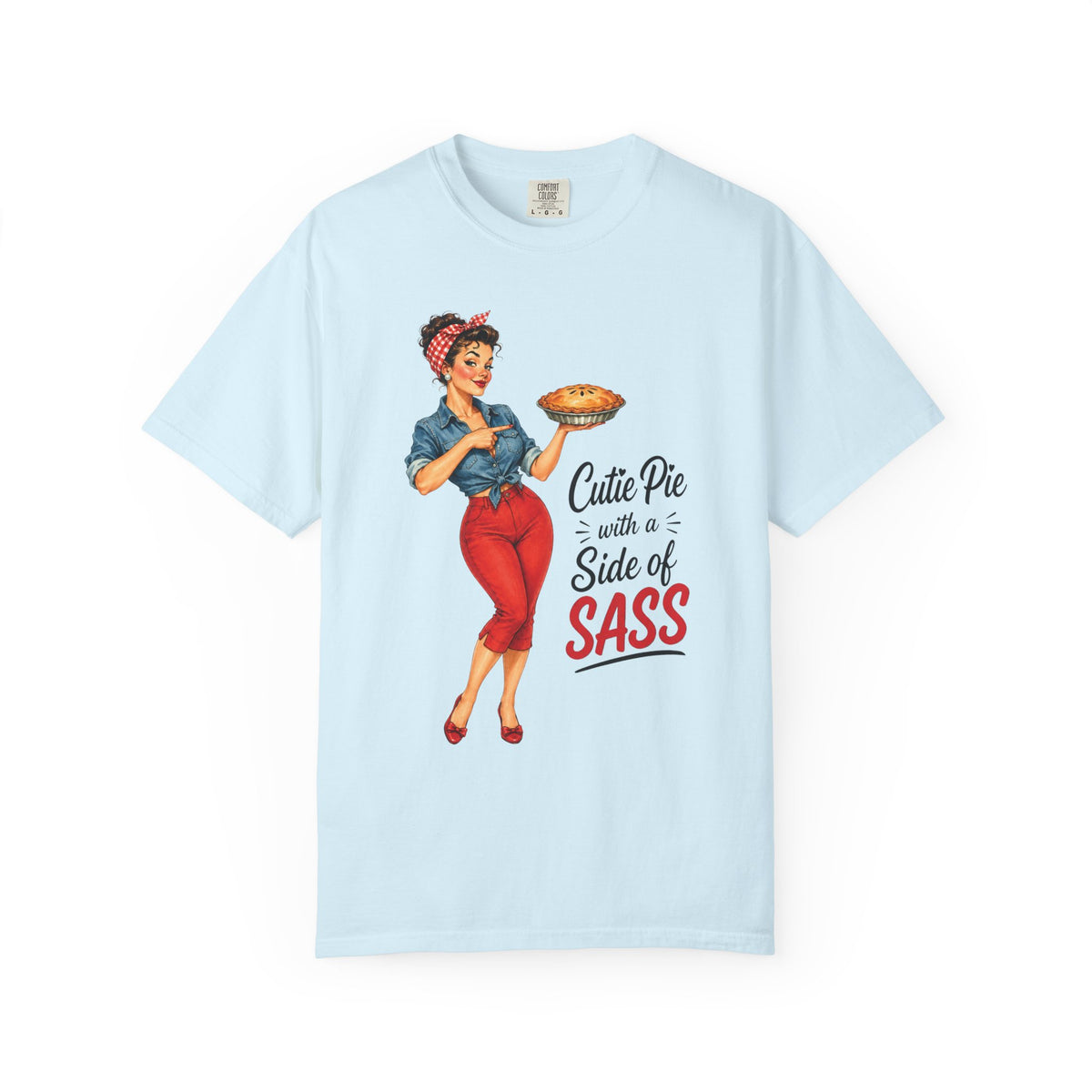 T Shirt Cutie Pie with a Side of Sass Retro Pin Up Tee