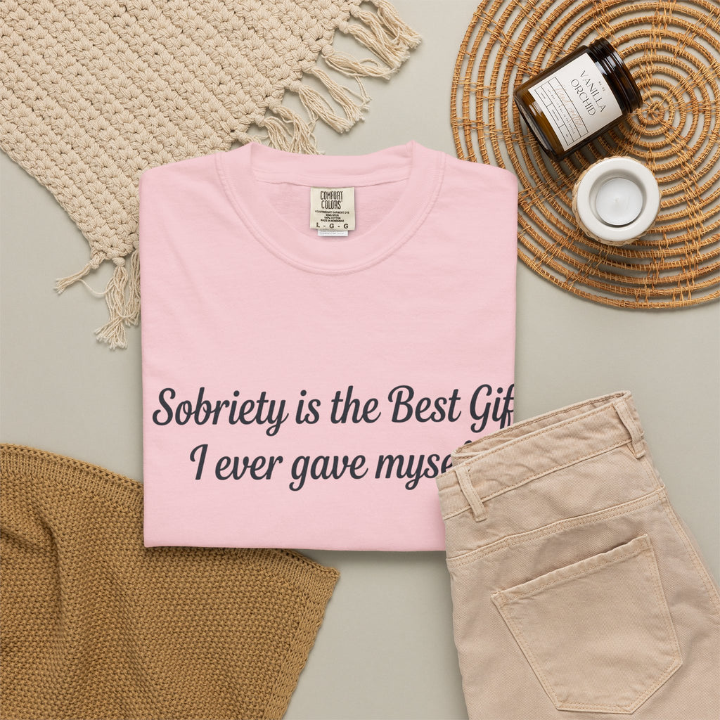 Sobriety Is the Best Gift Tee Inspirational Recovery T Shirt Personalize with how many months or years