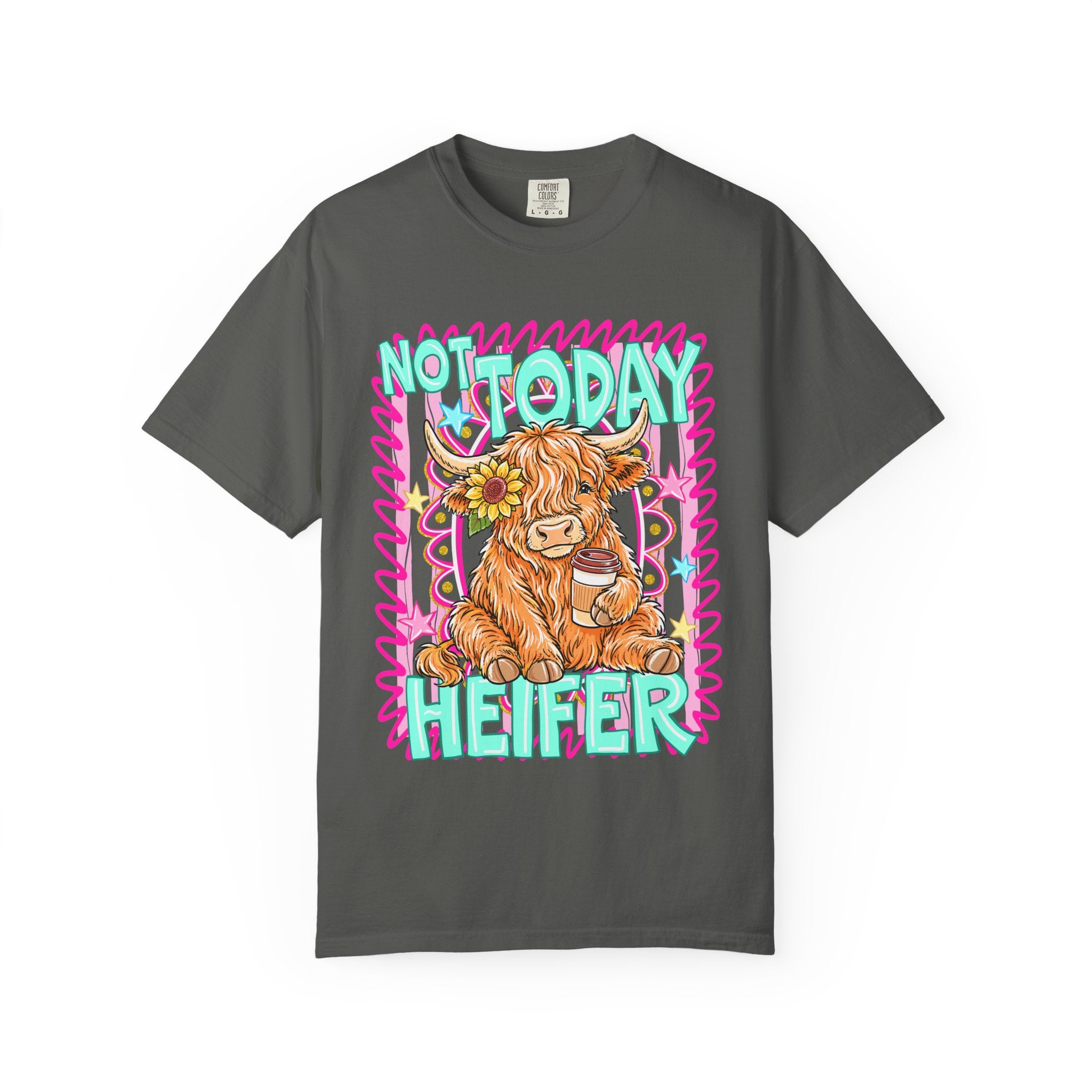 Not Today Heifer T Shirt Cute Highland Cow Graphic Tee