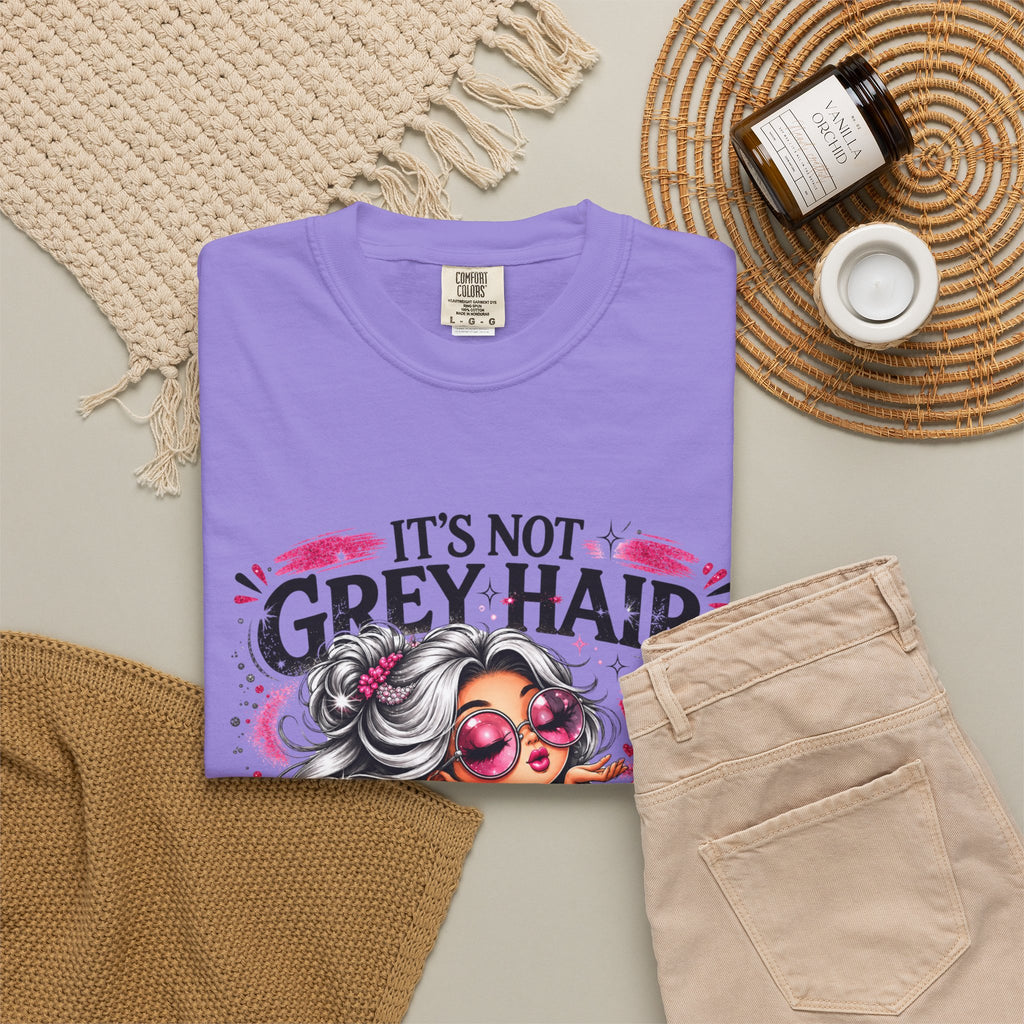T-Shirt Its Not Grey Hair Its Wisdom Glitter Graphic Tee