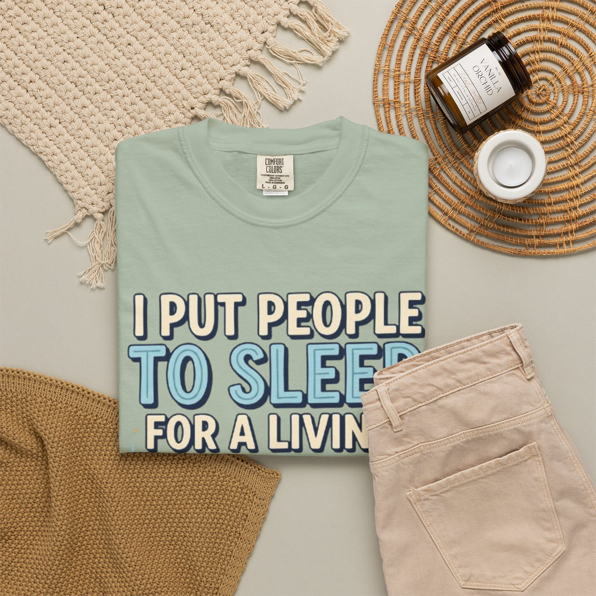 RN Anesthetist T‑Shirt I Put People To Sleep For A Living Nurse Anesthesia Tee