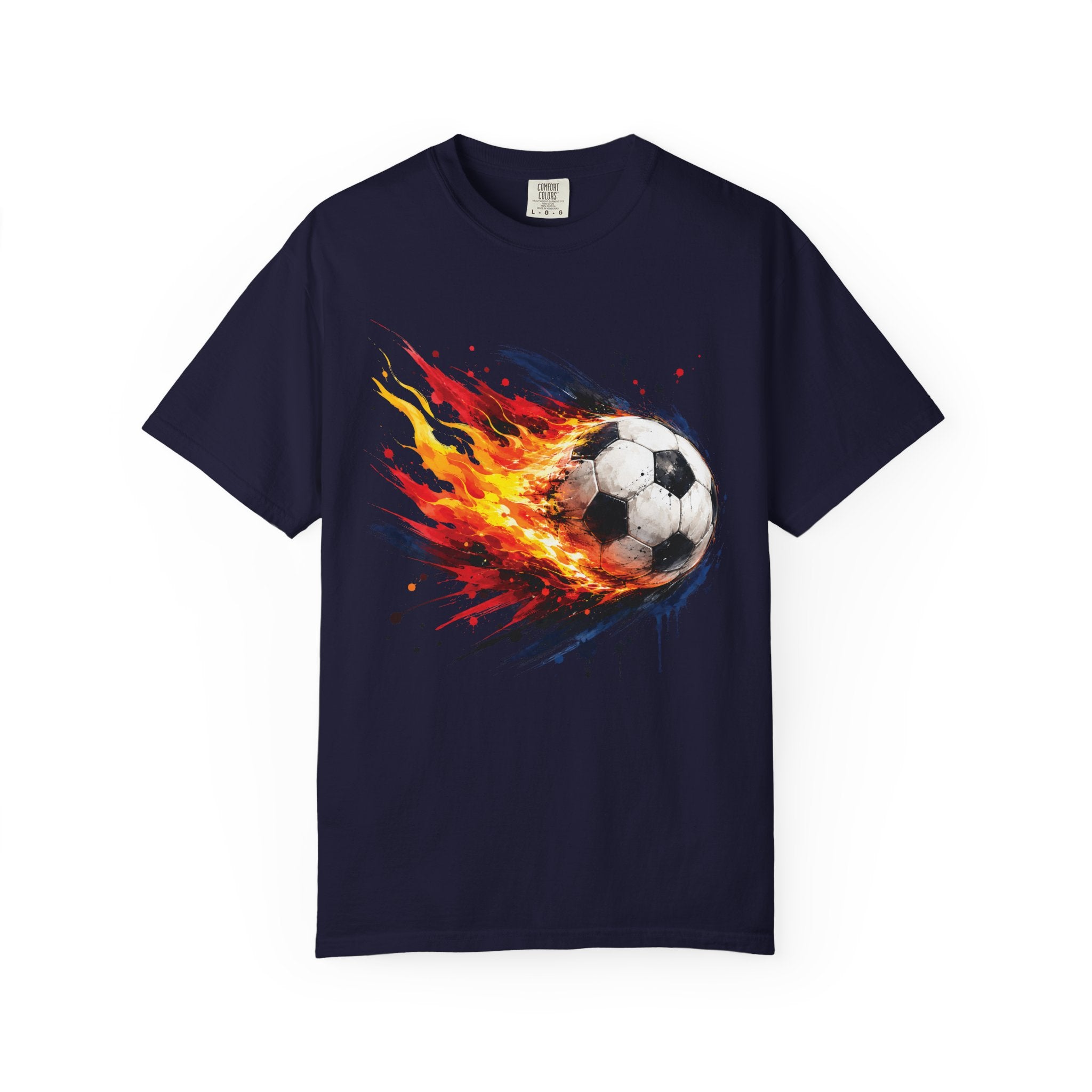 Flaming Soccer Ball T Shirt Fireball Football Graphic Tee