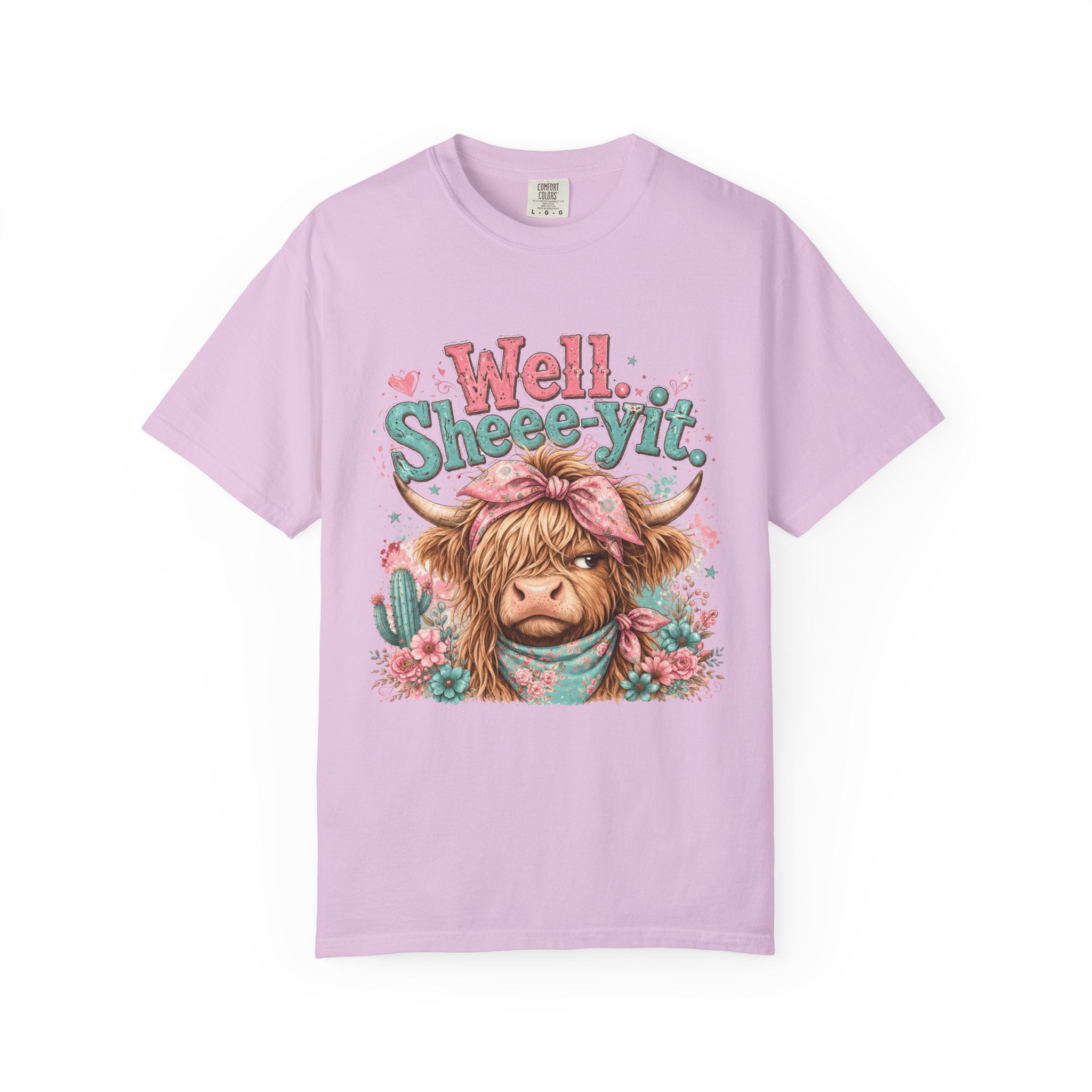 T-Shirt Well Sheey it Cute Highland Cow Graphic Tee