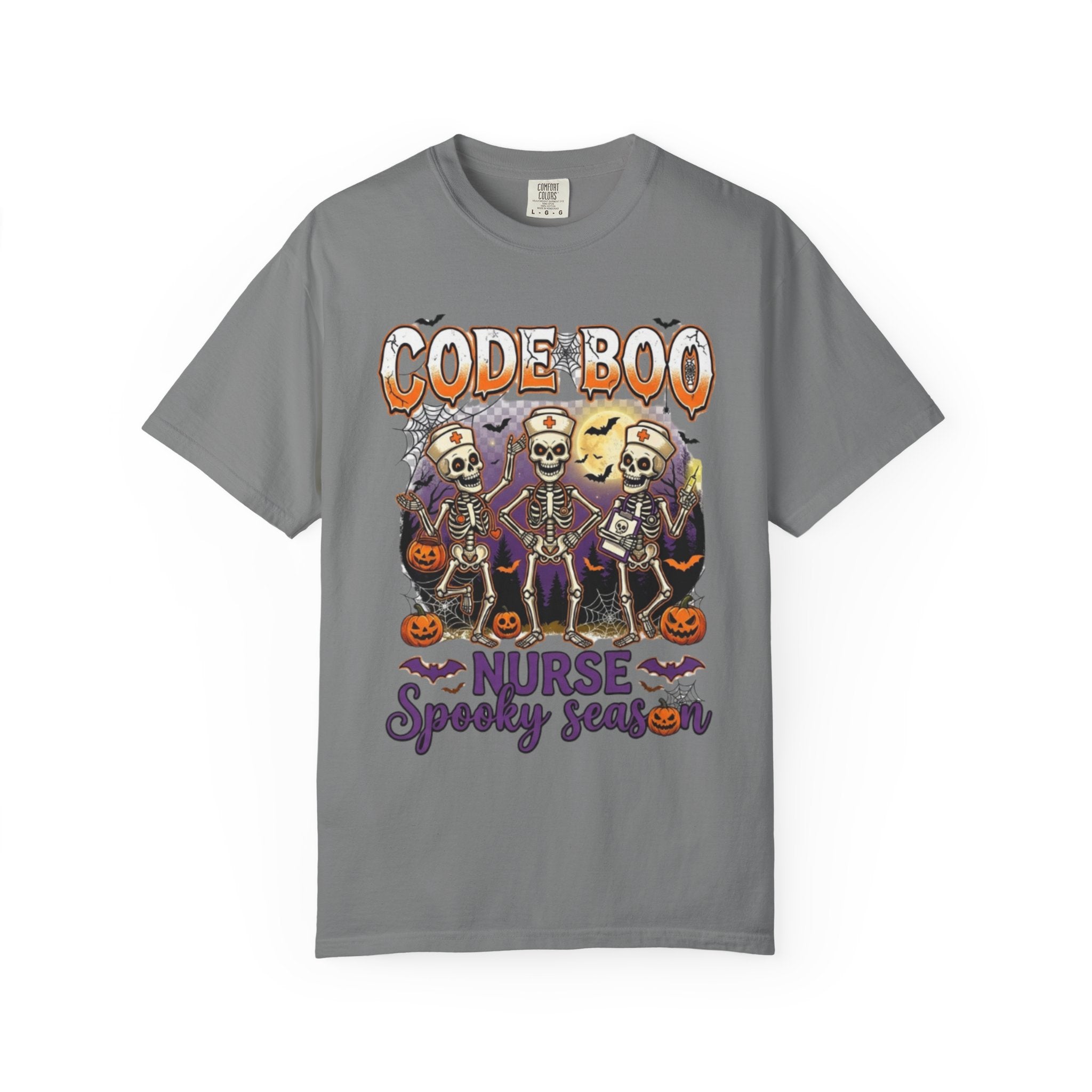 Nurse Code Boo Halloween T‑Shirt Spooky Season Skeletons