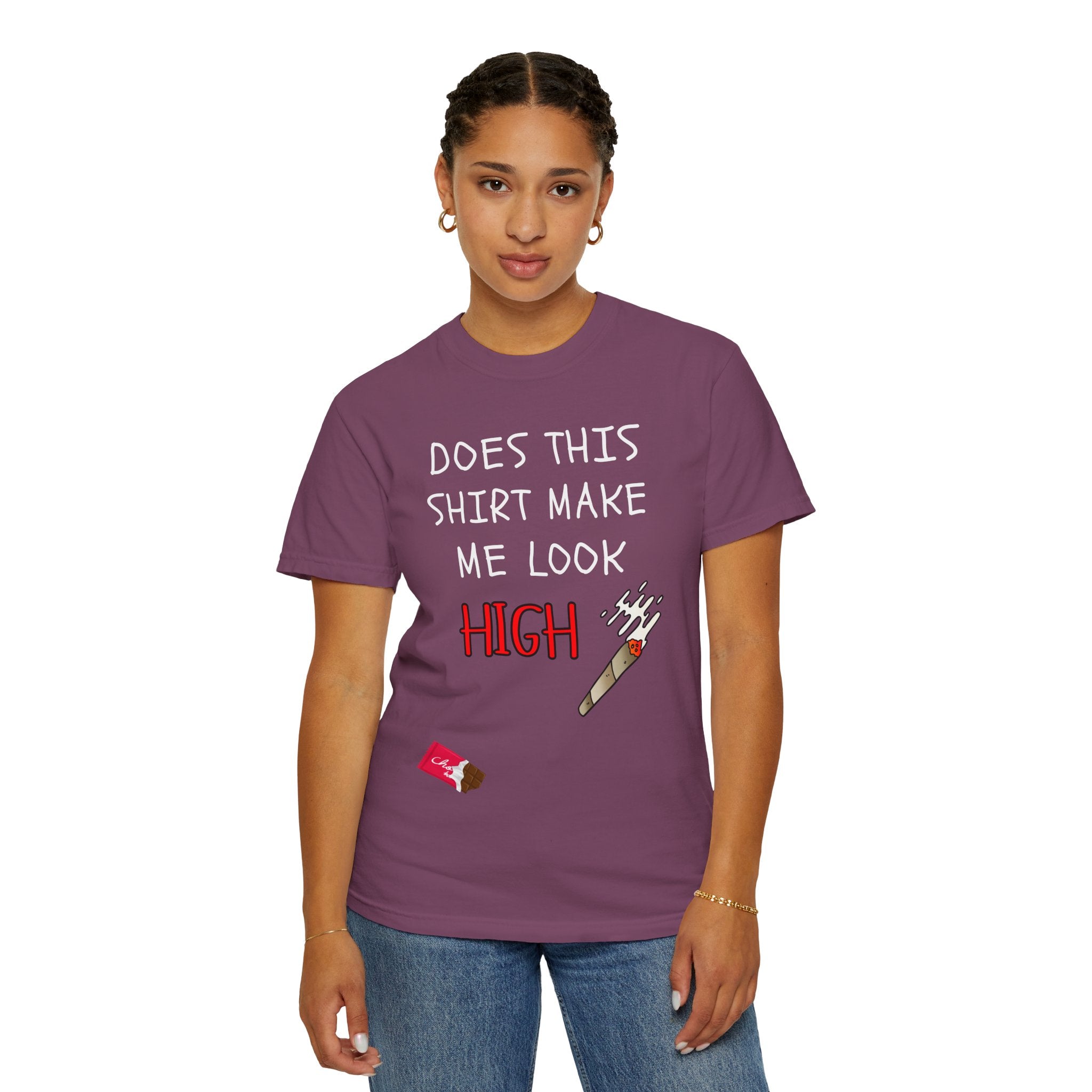 Does This Shirt Make Me Look High T‑Shirt  Funny Stoner Cannabis Graphic Tee