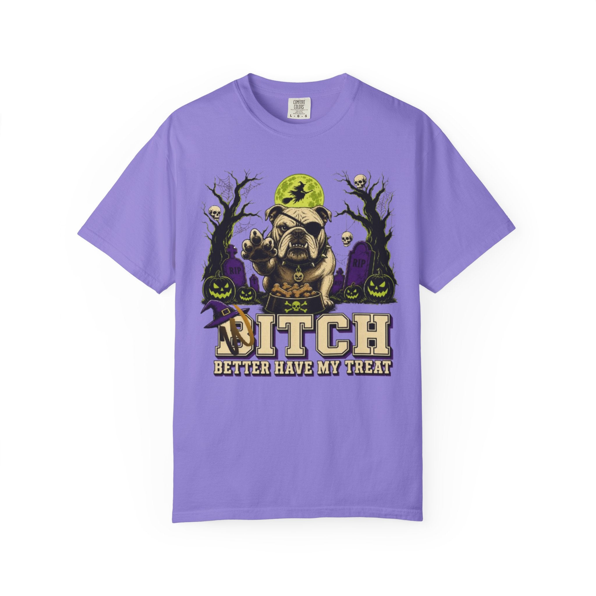 Halloween Bulldog T Shirt Bitch Better Have My Treat Spooky Costume Tee