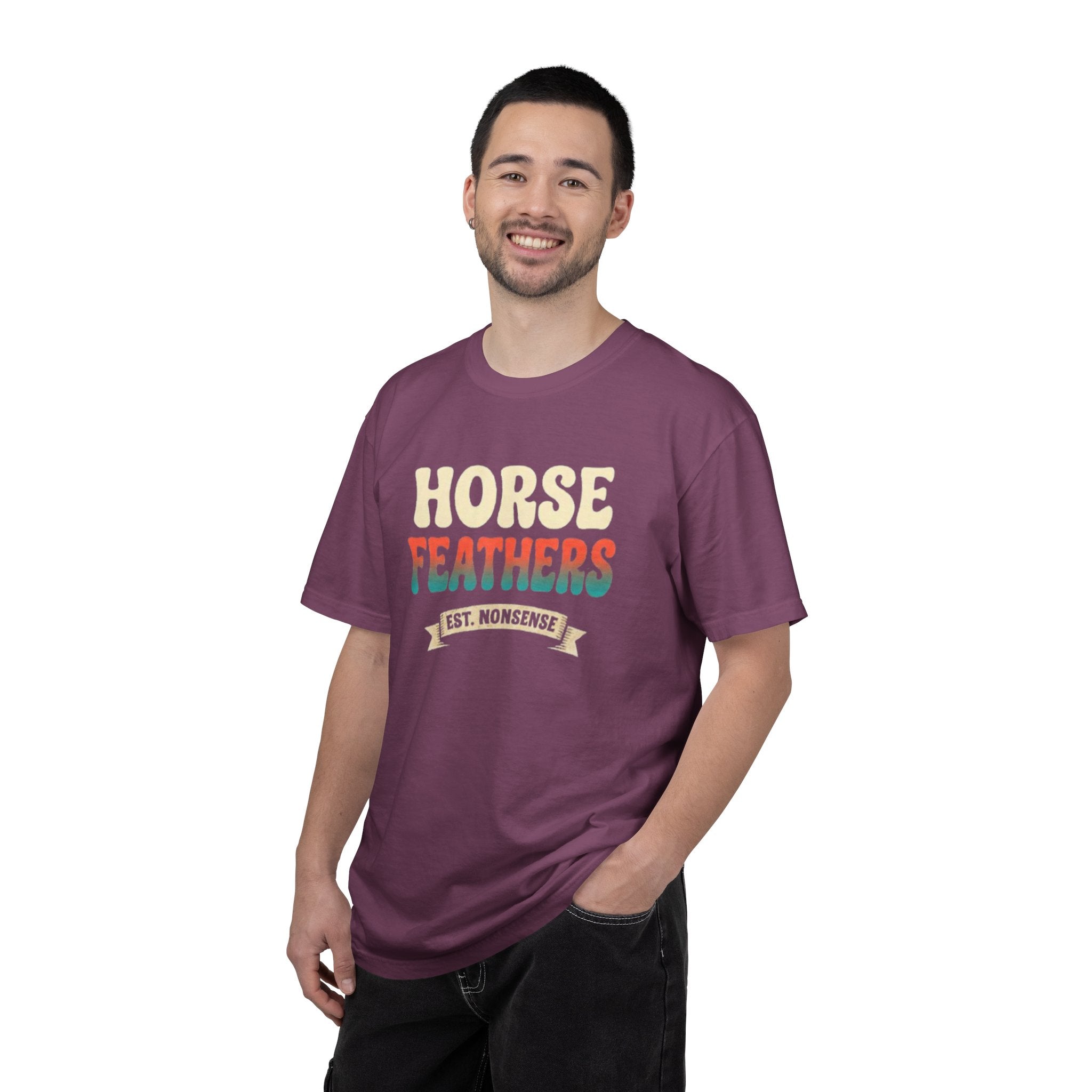 Horse Feathers Graphic T-Shirt Vintage Retro Logo Tee