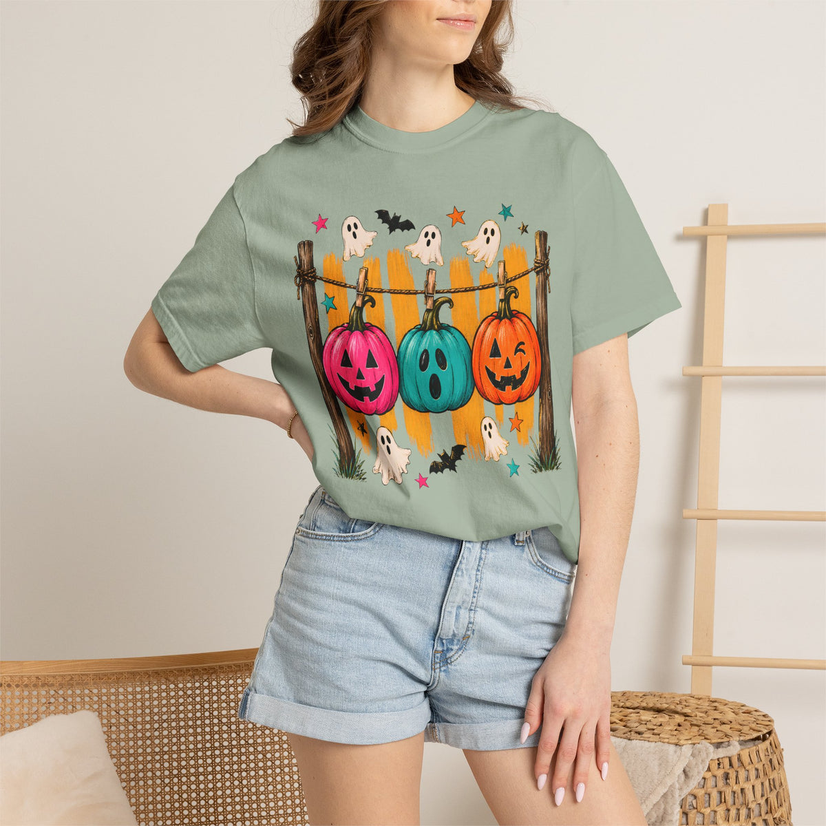 Halloween Pumpkins and Ghosts T Shirt Cute Jack O Lantern Halloween Tee