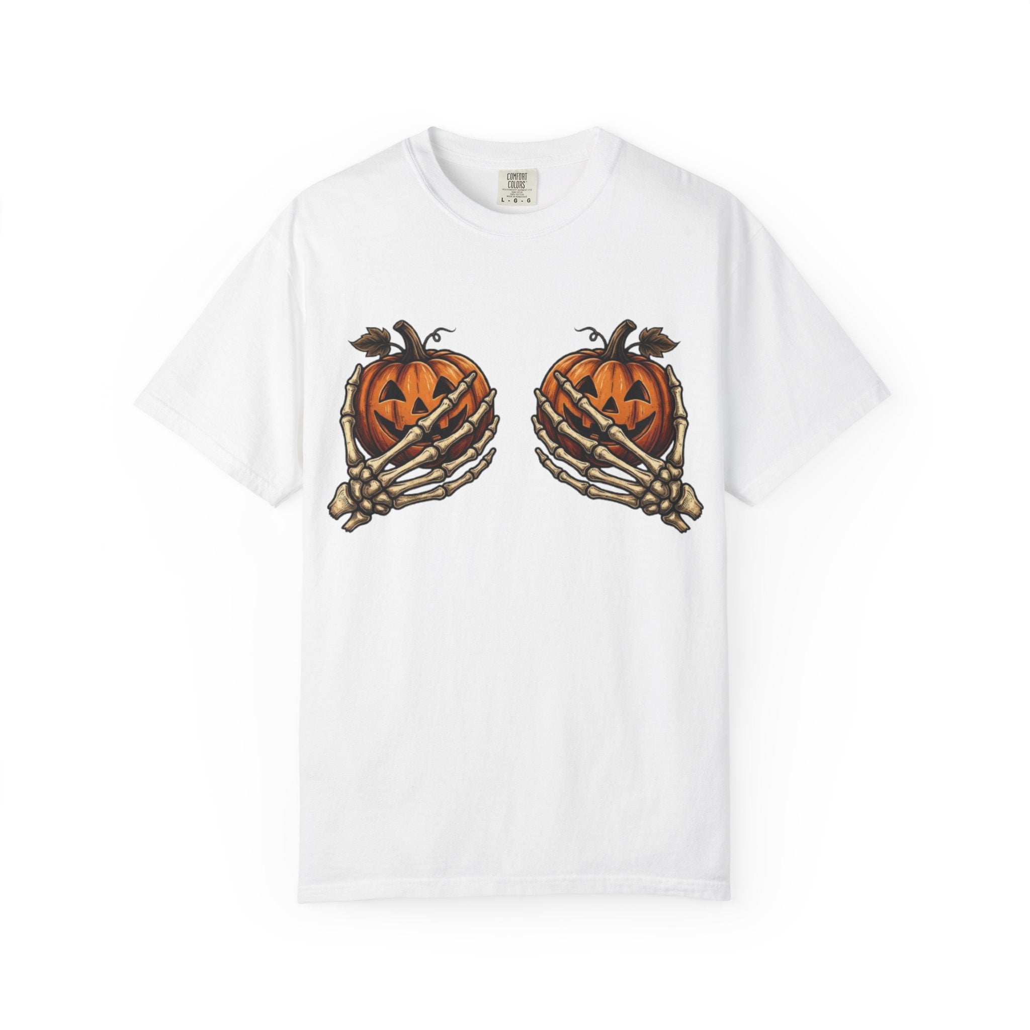 Pumpkin Heart Tee Skeleton Hands Holding Jack o Lanterns Halloween T Shirt