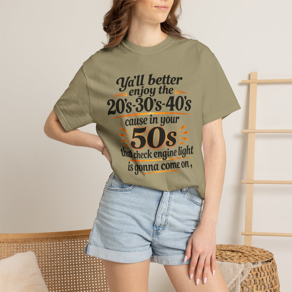 Funny Check Engine Light 50s Retirement T-Shirt