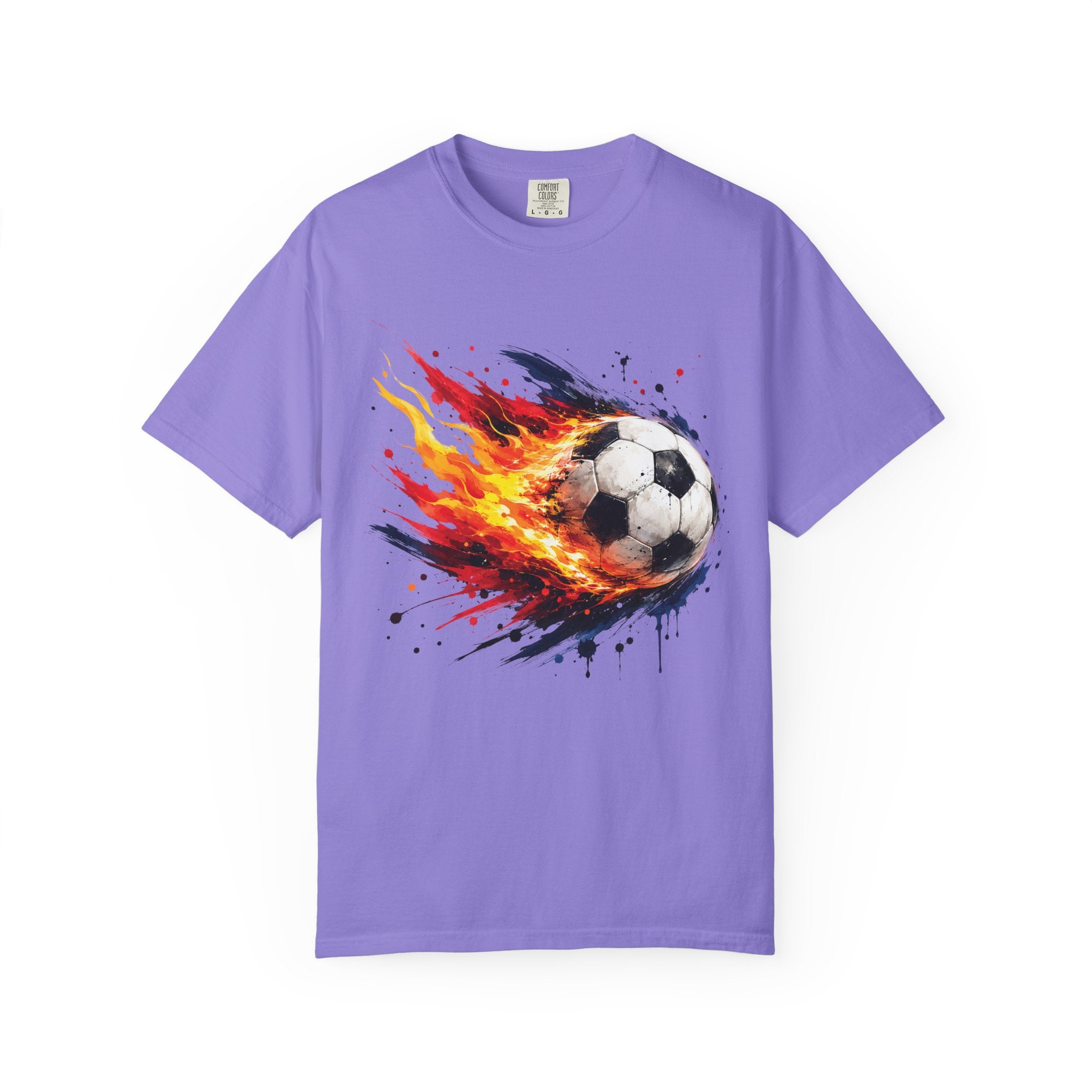 Flaming Soccer Ball T Shirt Fireball Football Graphic Tee