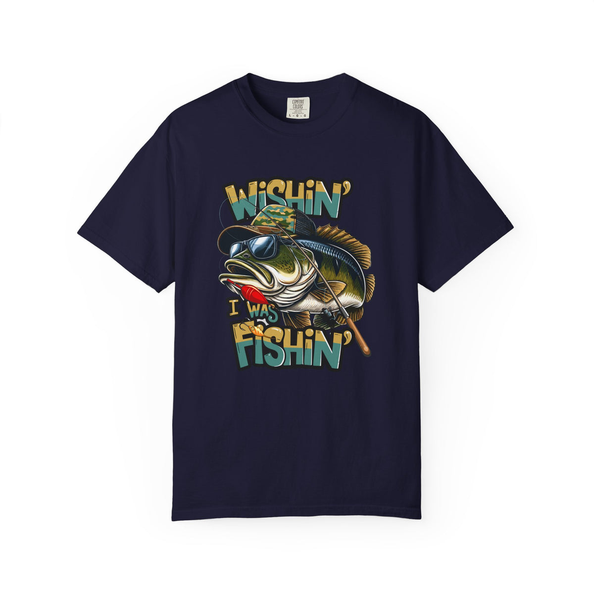 Fishing Graphic T Shirt Wishin Was Fishin Vintage Bass Tee