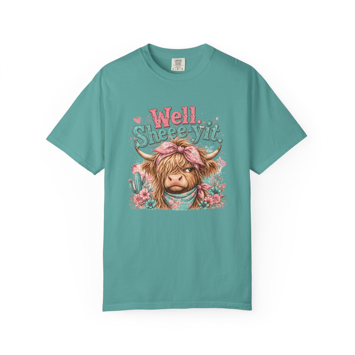 T-Shirt Well Sheey it Cute Highland Cow Graphic Tee