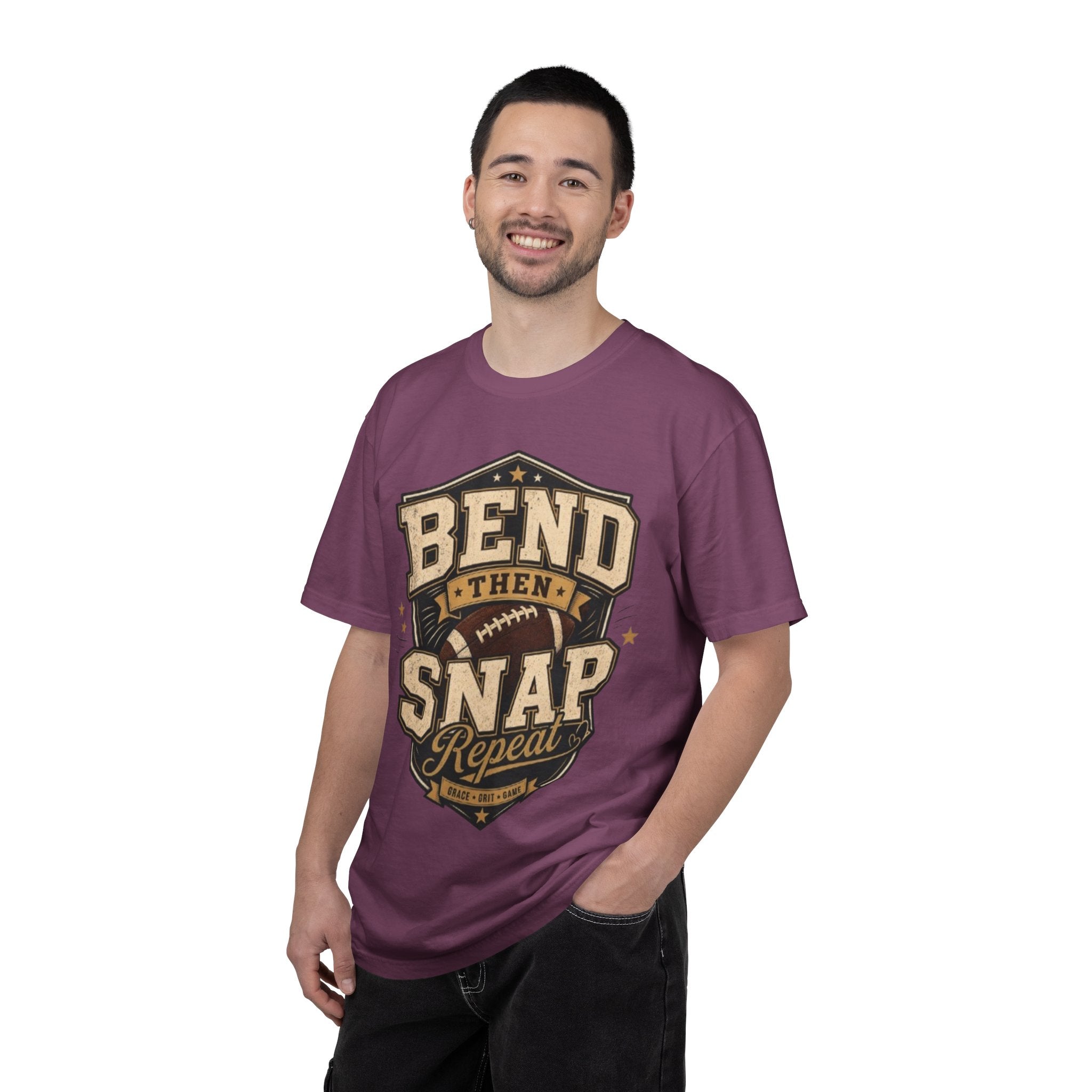 Football Bend Then Snap Repeat Graphic T Shirt Vintage Athletic Tee for Players and Fans