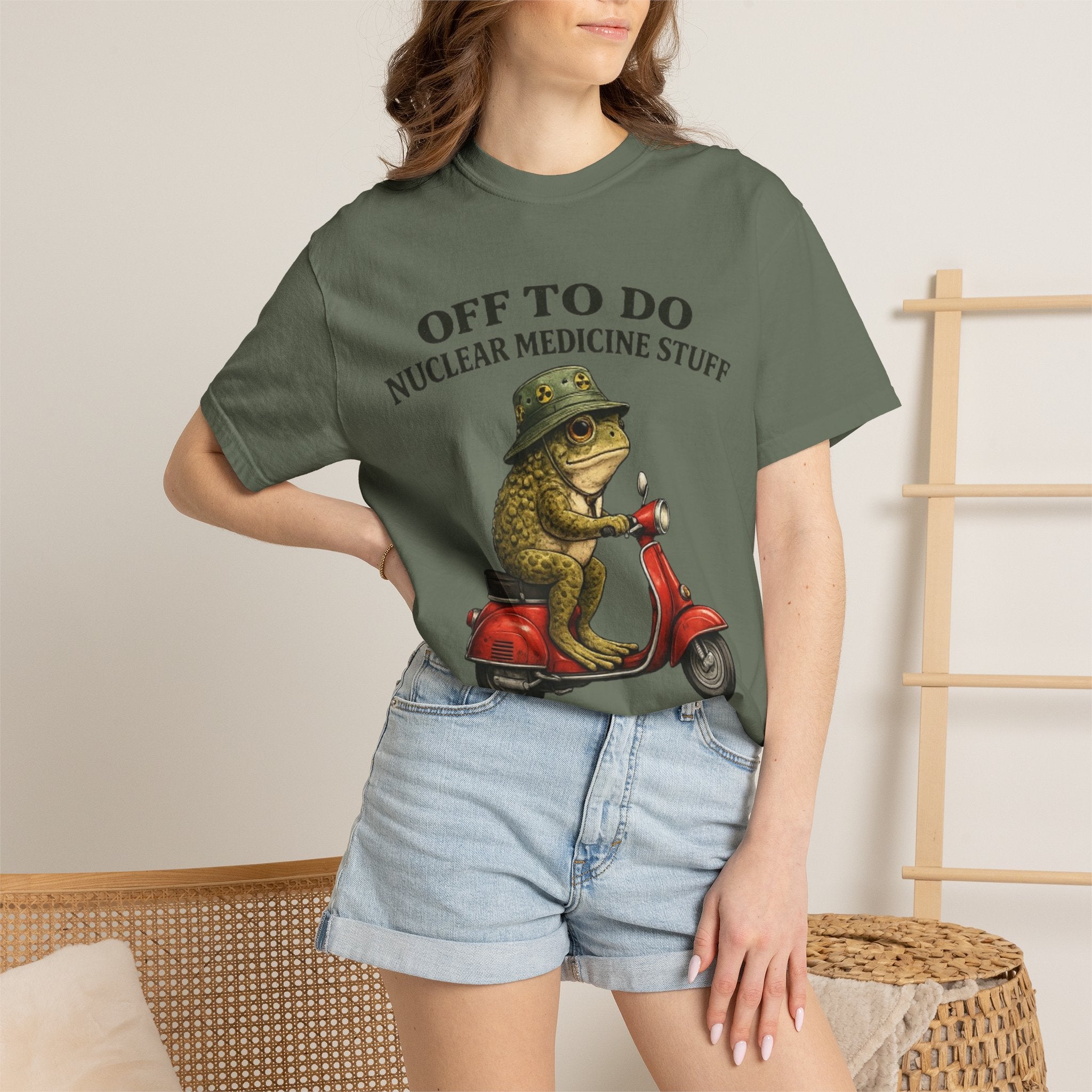 Nuclear Medicine Frog Scooter T-Shirt  Off To Do Nuclear Medicine Stuff