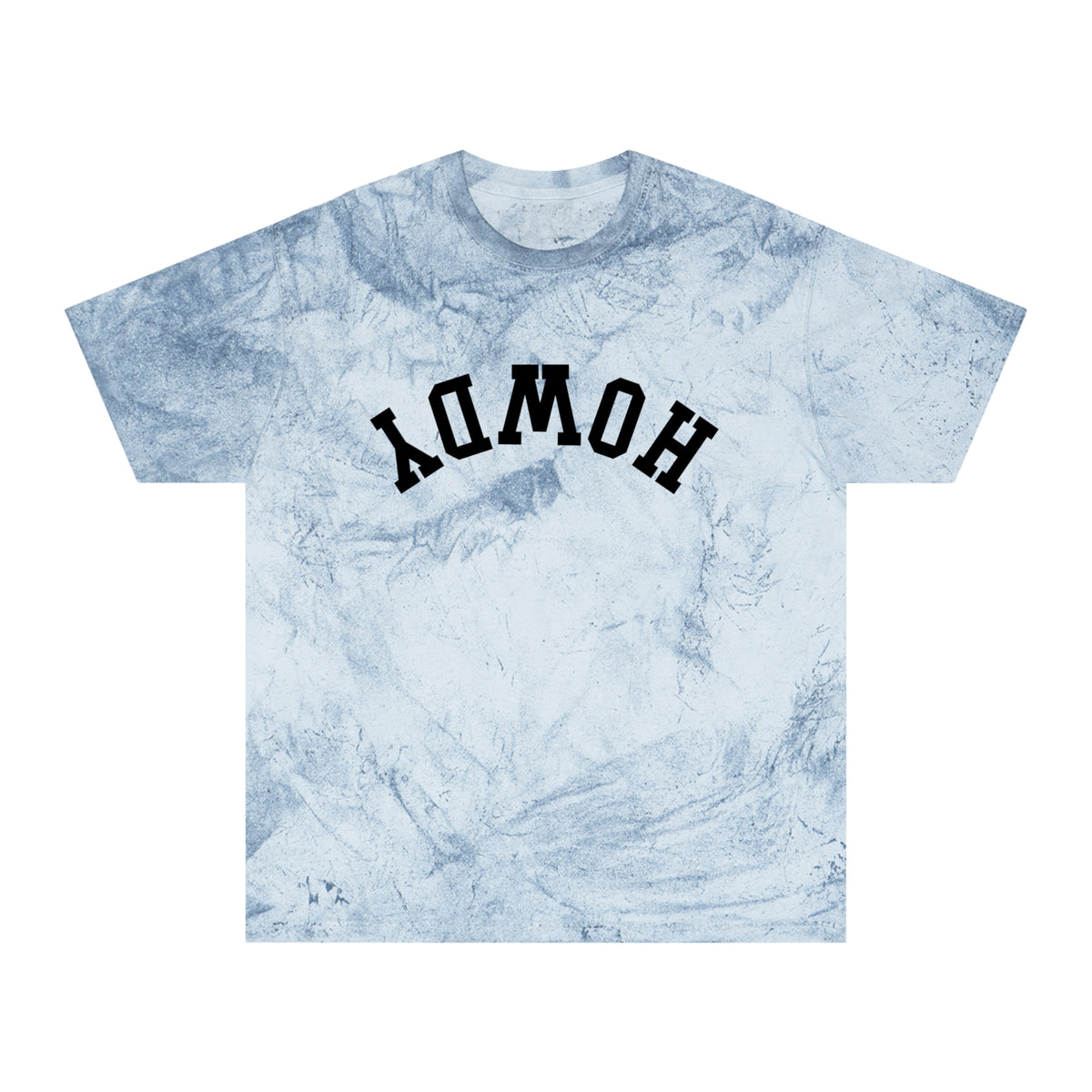 Tie-Dye Howdy Tee Shirt Vintage Yellow Marble Graphic Tee