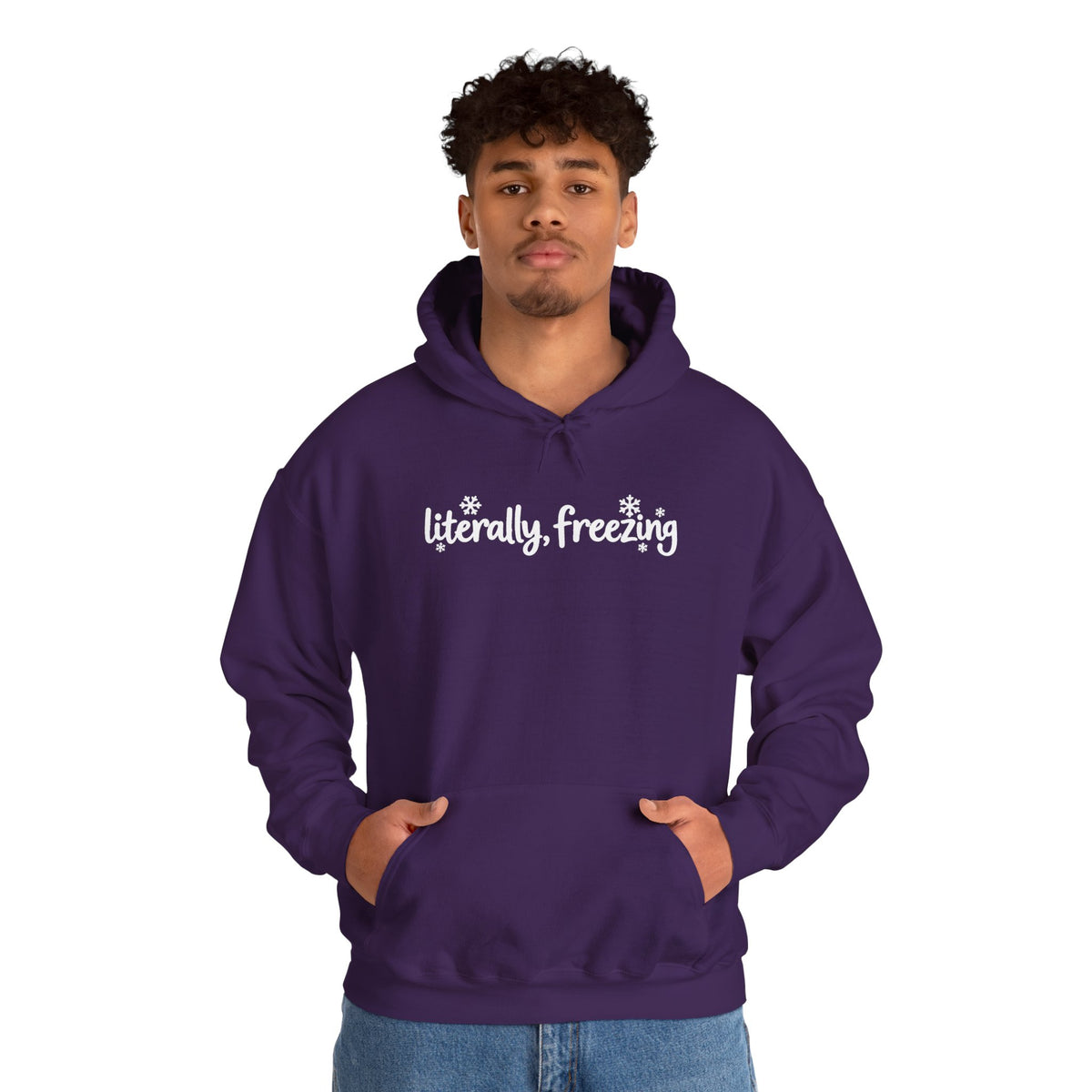 Literally Freezing Hoodie, Funny Winter Sweatshirt, Cute Snowflake Shirt, Cozy Winter Outfit, Minimalist Winter Hoodie, Cold Weather Gift
