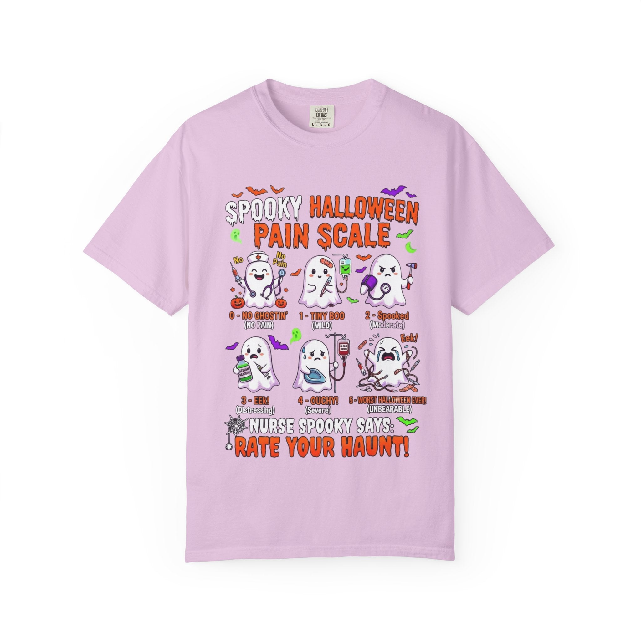 Halloween Ghost Pain Scale T-Shirt Spooky Halloween Pain Scale Nurse Funny Tee