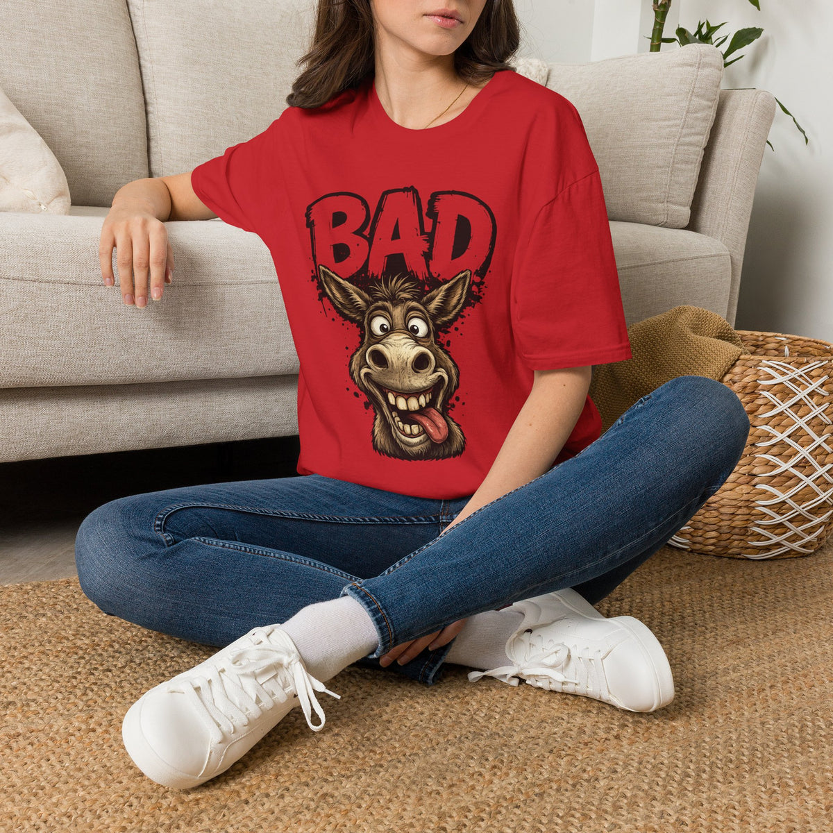 Bad Donkey Tee Shirt Funny Cute Animal Graphic Tee
