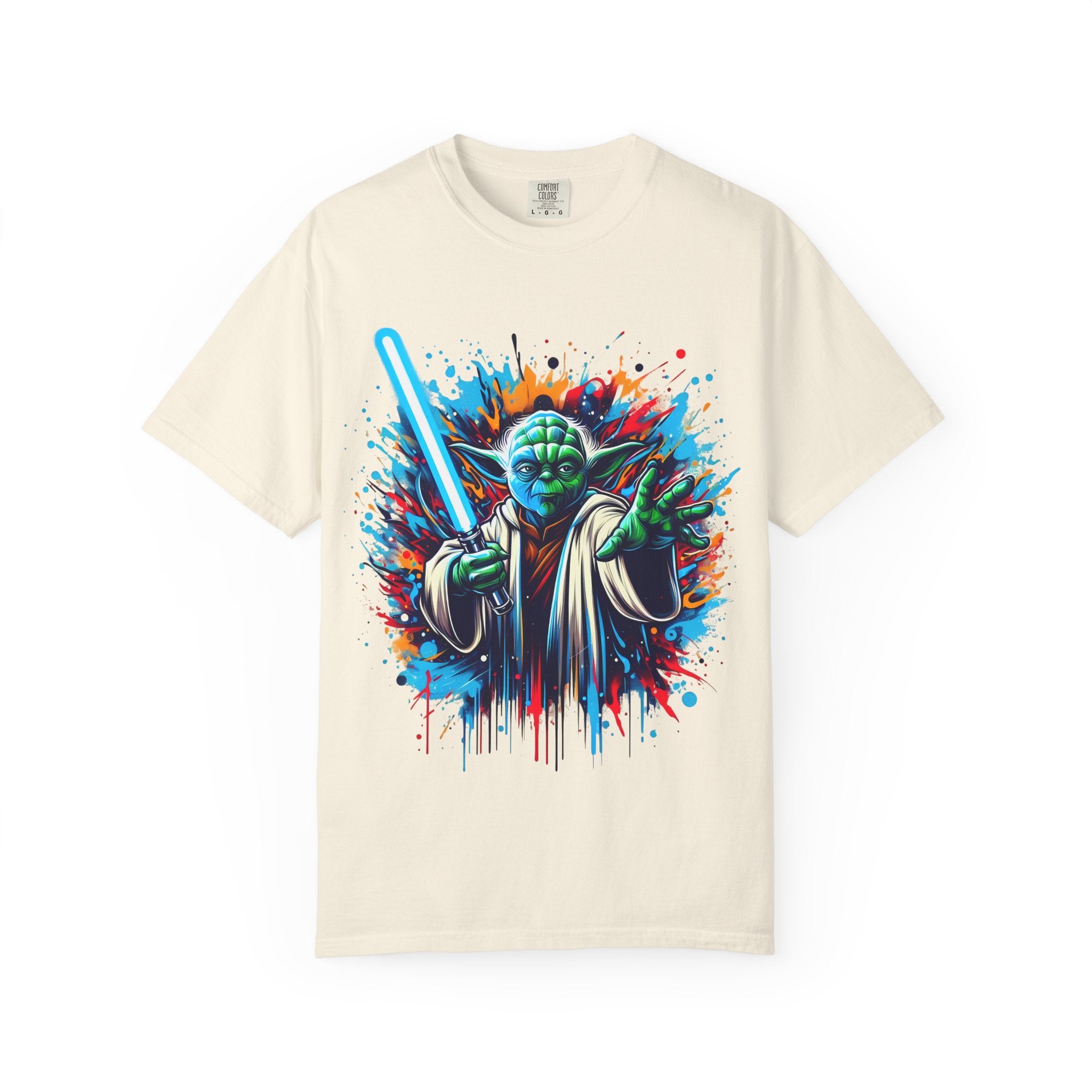 Galactic Jedi Warrior T Shirt Yoda Lightsaber Graphic Tee