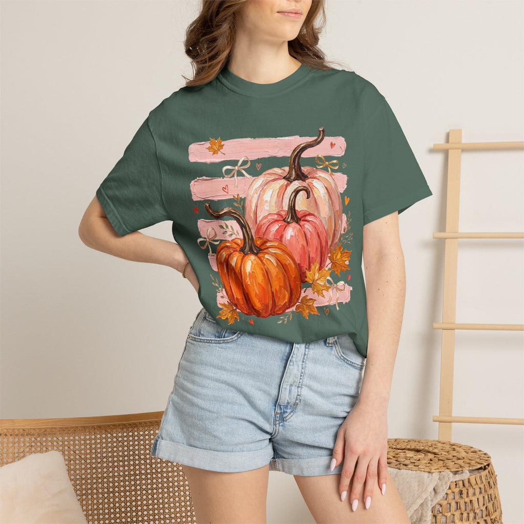 Pumpkin Harvest Tee Shirt Autumn Watercolor Pumpkins Tee