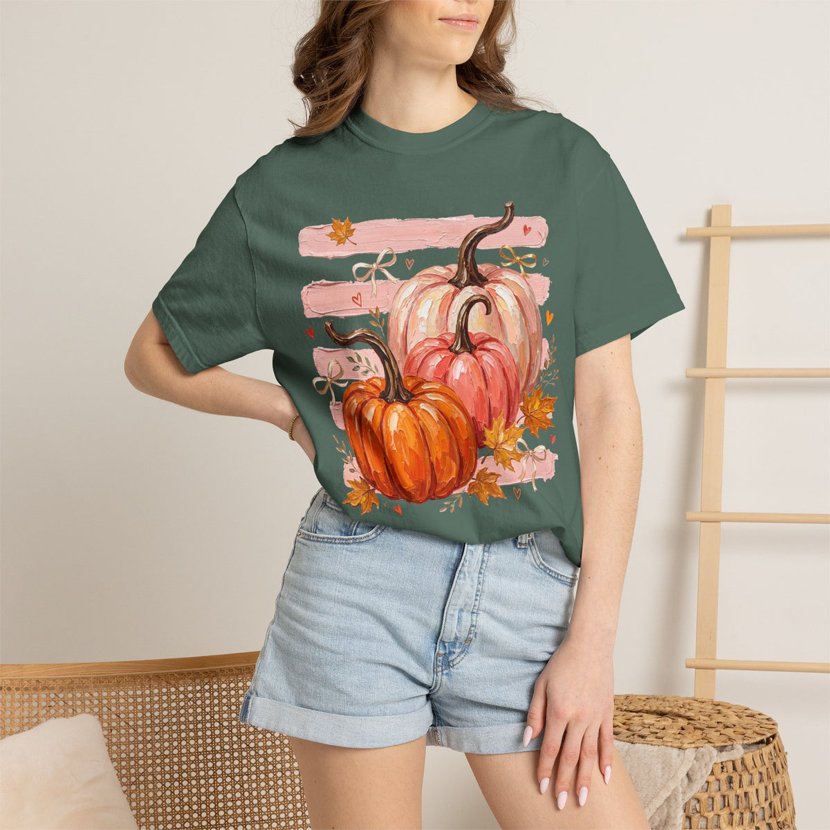 Pumpkin Harvest Tee Shirt Autumn Watercolor Pumpkins Tee