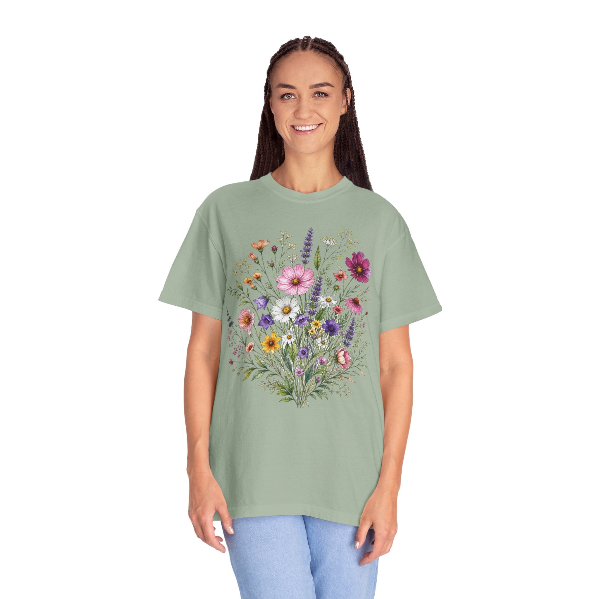 Floral Bouquet T Shirt Wildflower Garden Graphic Tee
