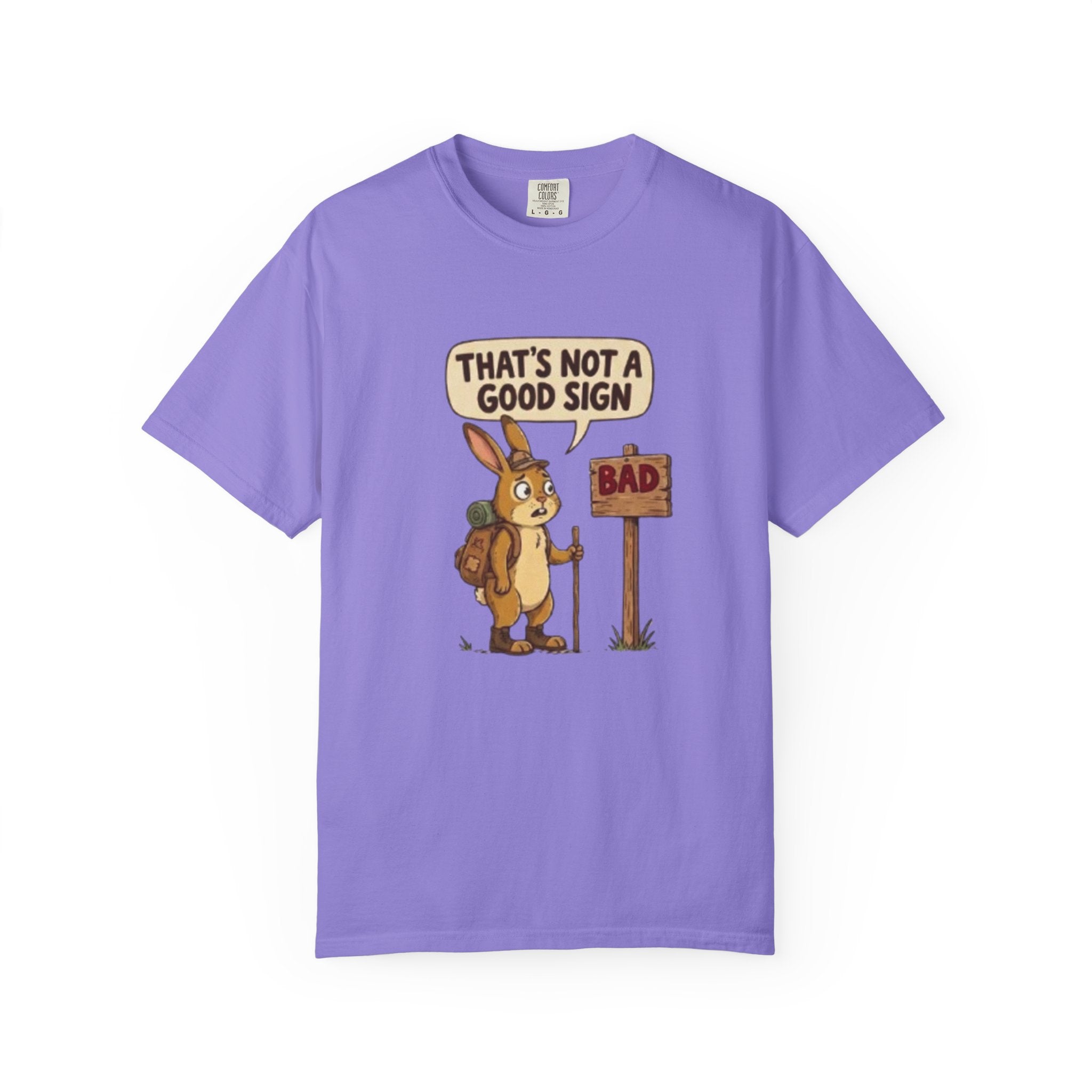 Funny Rabbit T Shirt That’s Not a Good Sign Hiking Bunny Graphic Tee