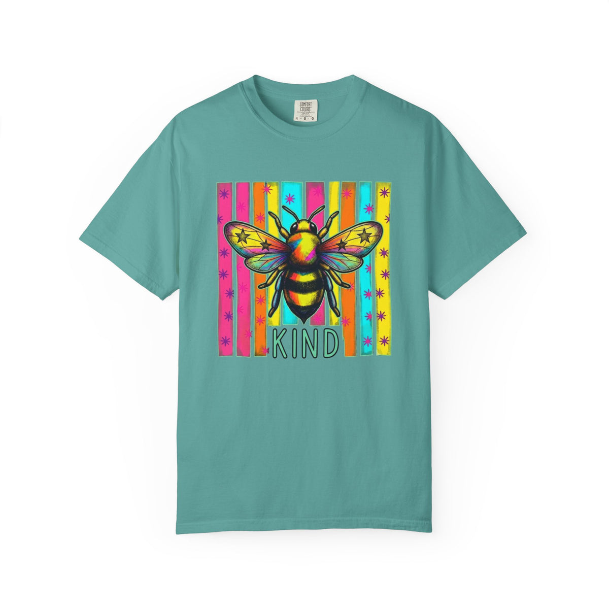 Bee Kind T Shirt Colorful Retro Striped Graphic Tee