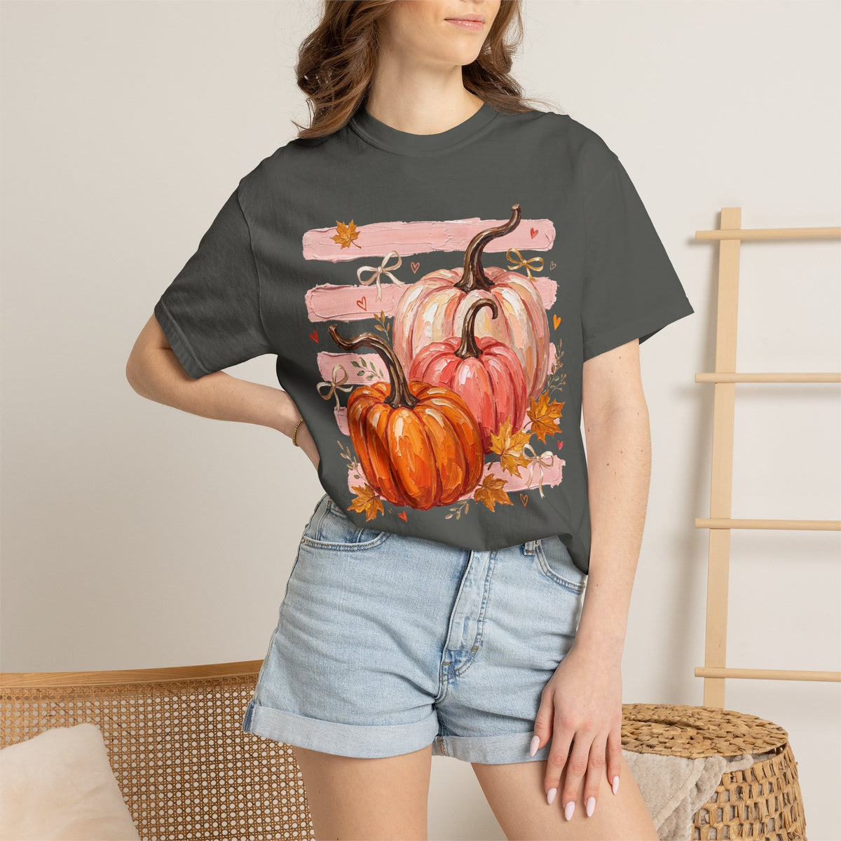 Pumpkin Harvest Tee Shirt Autumn Watercolor Pumpkins Tee