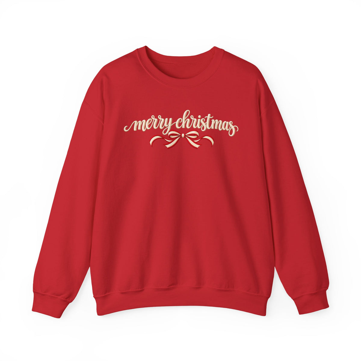 Merry Christmas Bow Sweatshirt, Coquette Christmas Crewneck, Minimalist Holiday Sweater, Cute Christmas Shirt, Christmas Gift for Her
