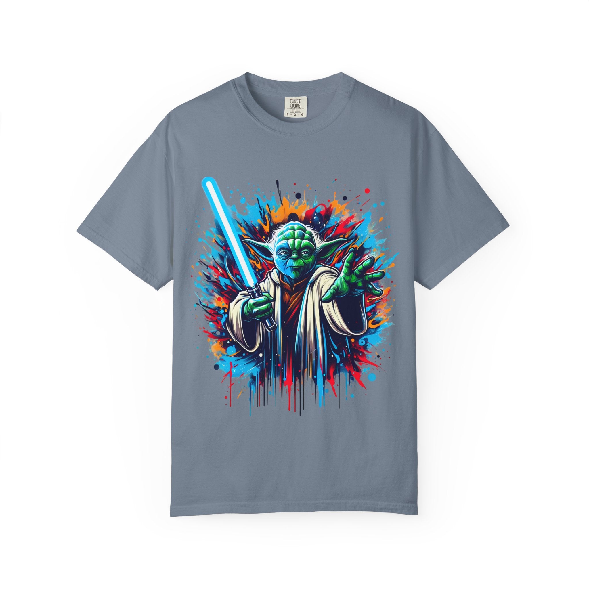 Galactic Jedi Warrior T Shirt Yoda Lightsaber Graphic Tee